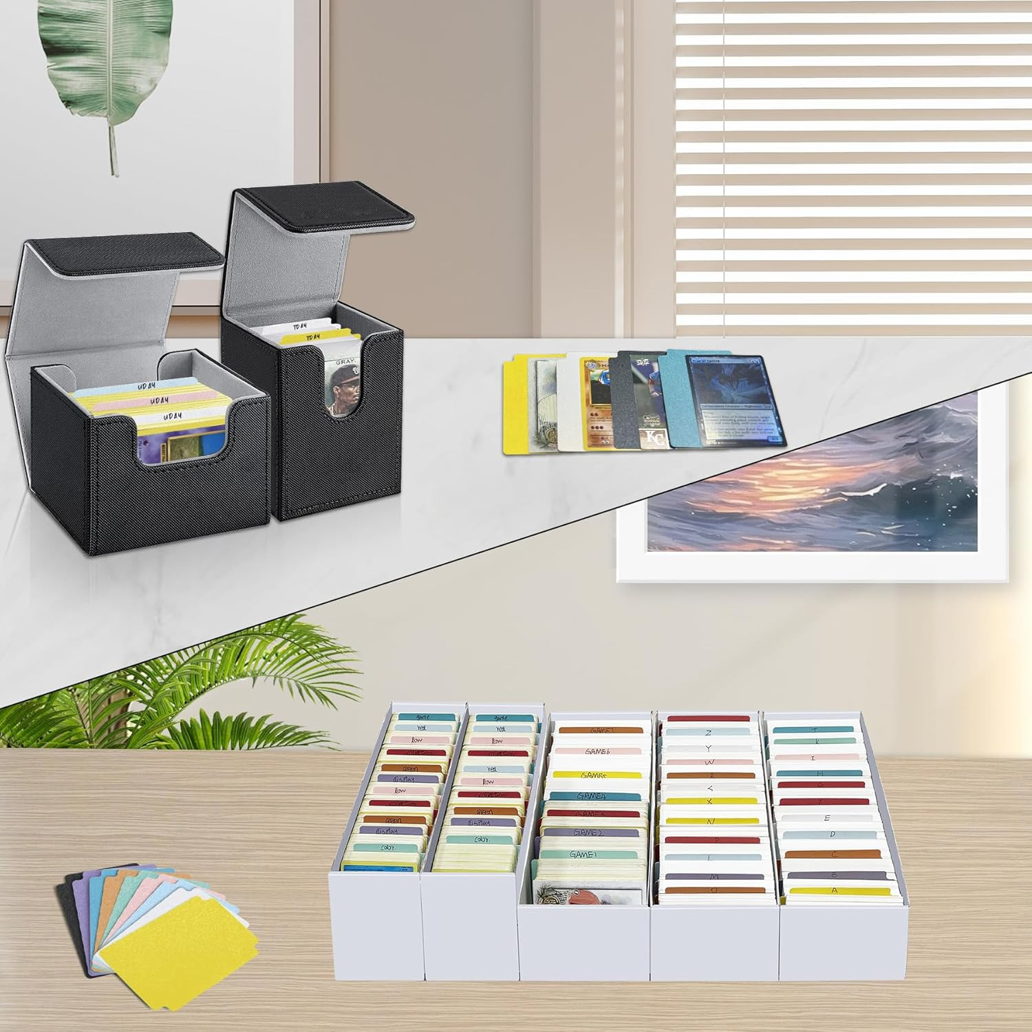 Trading Card Dividers Multicolor Paper Card Dividers for MTG TCG Sports Card