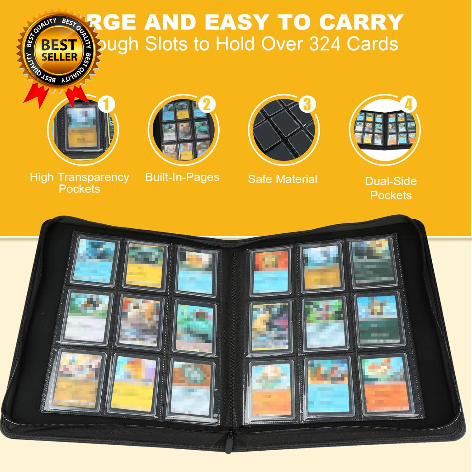 Toploader Binder, Holds 324 Toploaders, 9 Pocket Top Loader