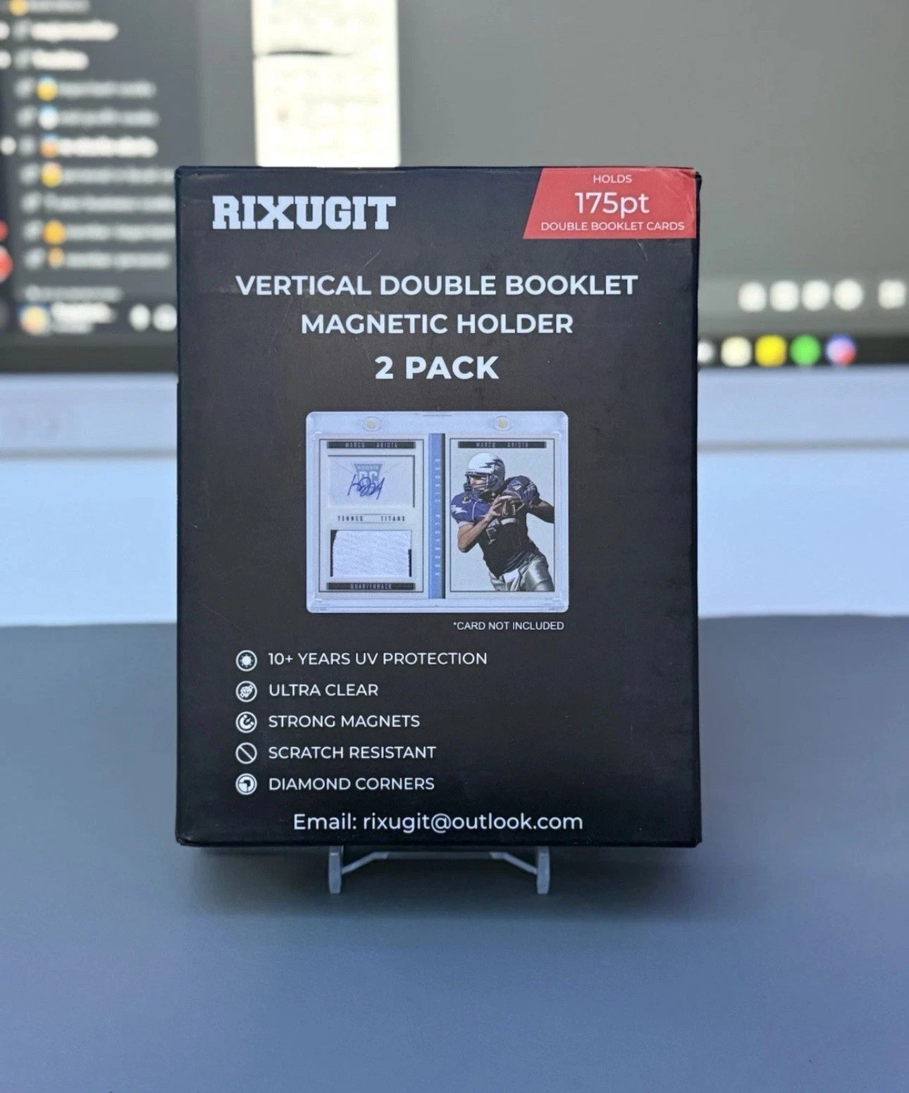 Vertical Booklet ONE-TOUCH 175pt Magnetic Card Holder 84128-UV 2 PACK!