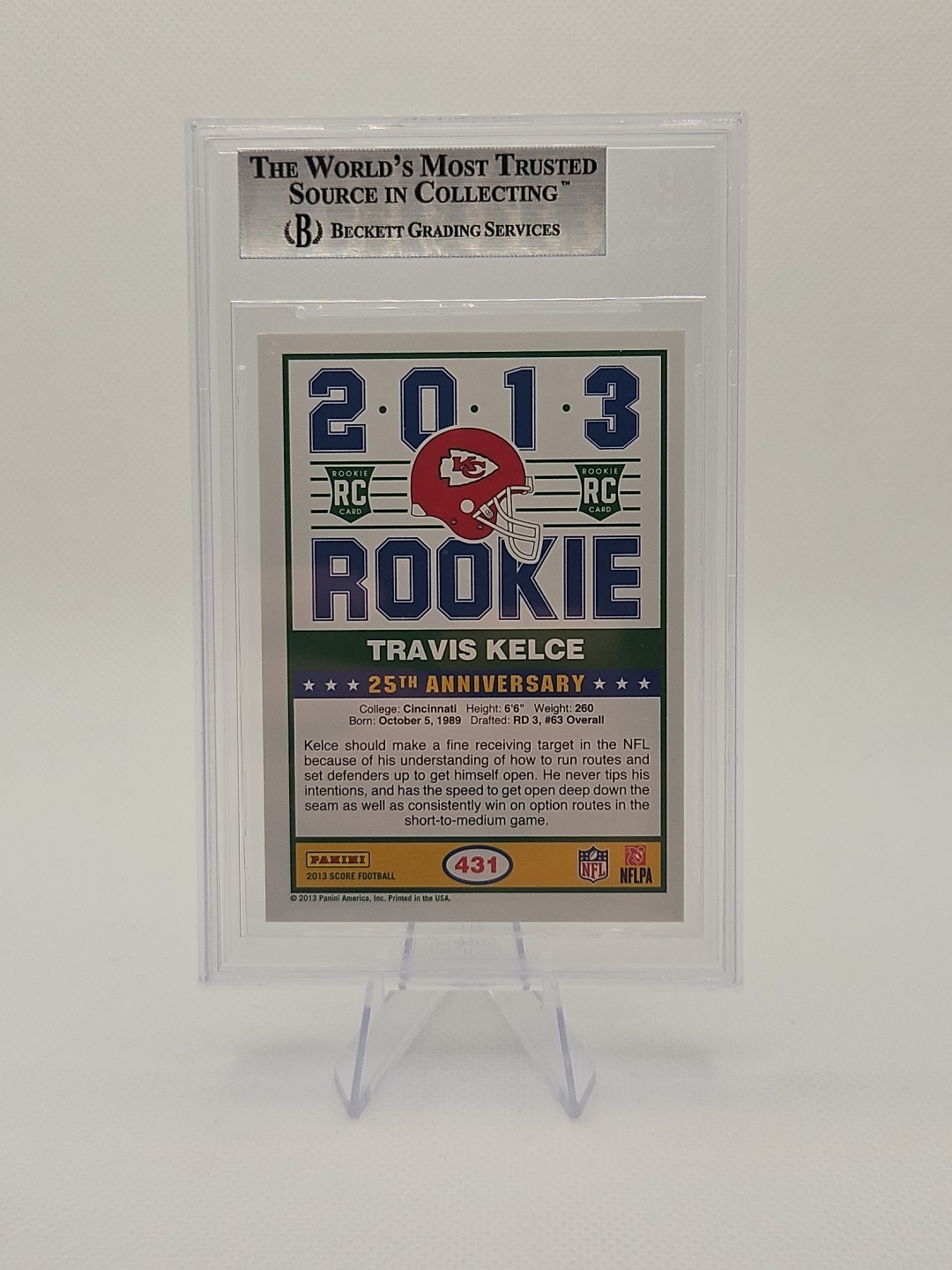 2013 Score – 2013 Rookie Travis Kelce #431 (RC) BGS 8.5 Chiefs
