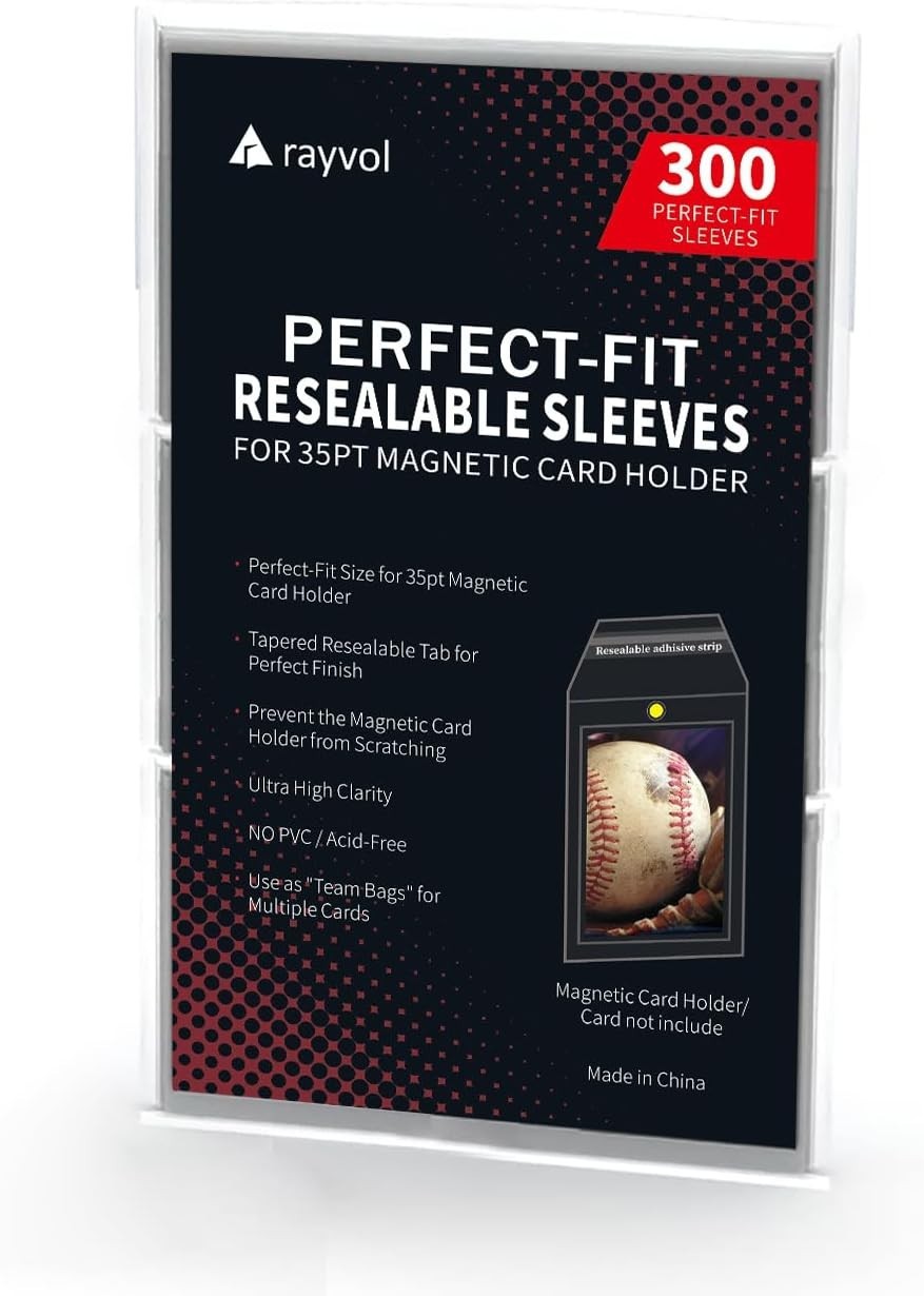 Resealable Team Bags for 35PT Magnetic Card Holders, Exact Fit Sleeves for 35…