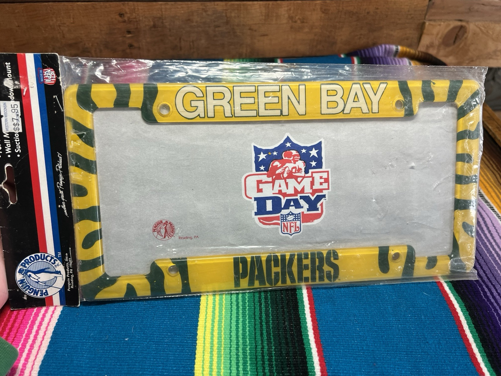 NFL Green Bay Packers License Plate Frame Yellow Green Plastic Acrylic