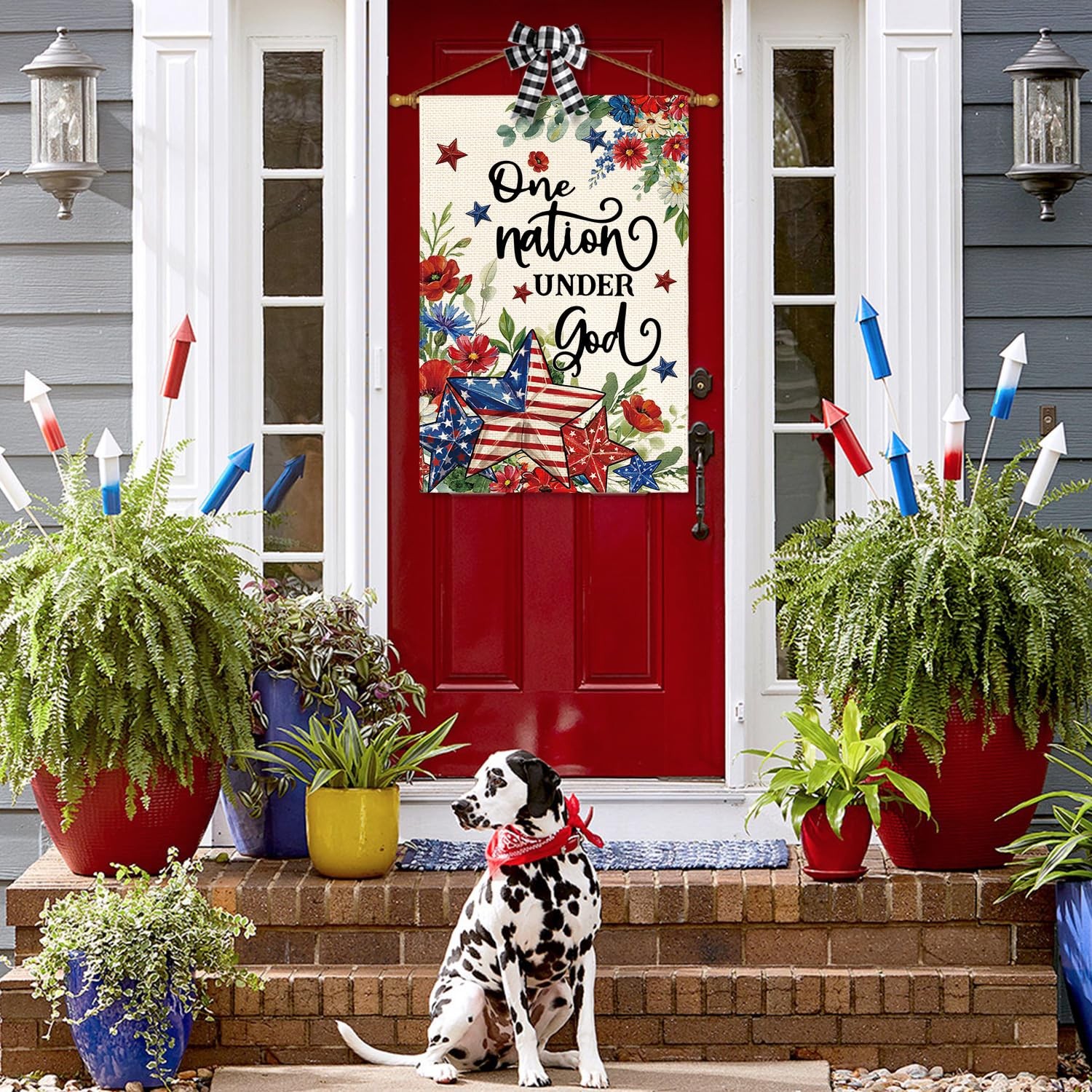 Memorial Day Patriotic 4th of July House Flag 28×40 Inch Double Sided Outside…