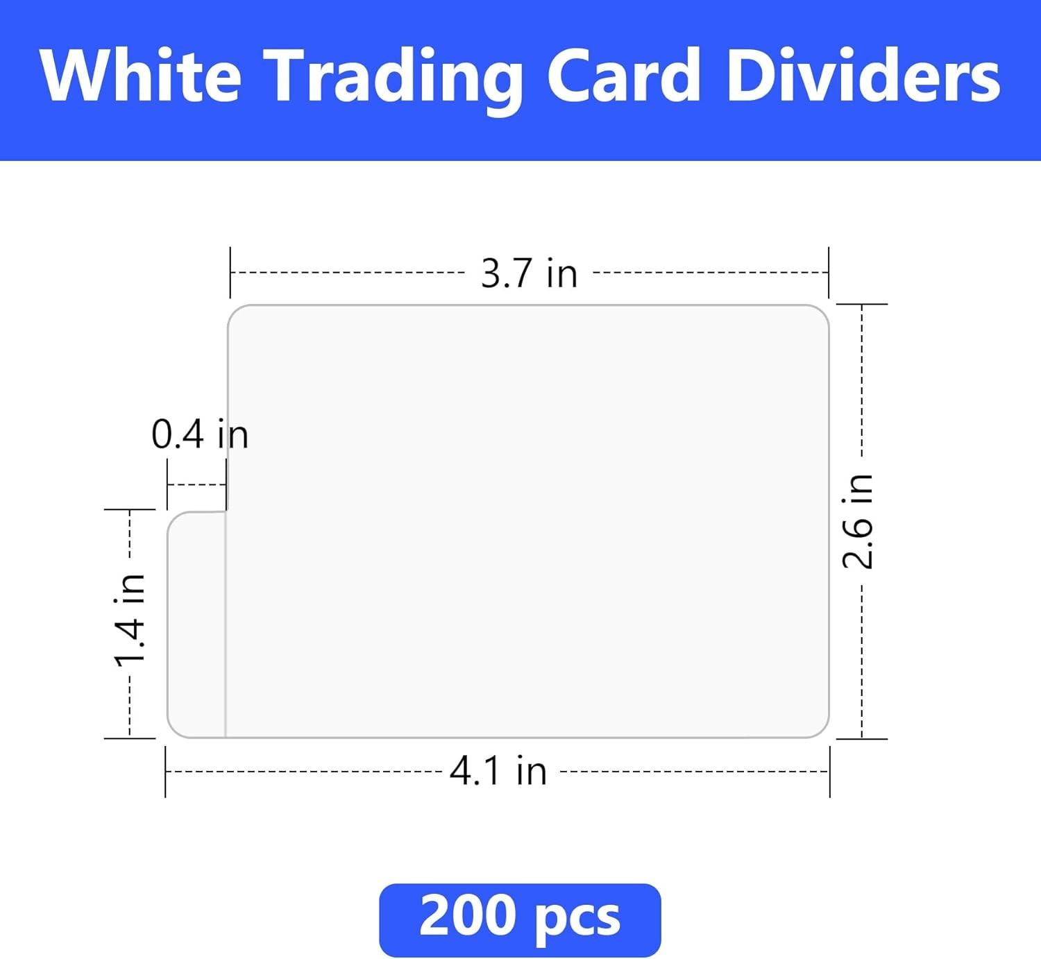 200 Pack White Trading Card Dividers for Sports Gaming and Business Cards