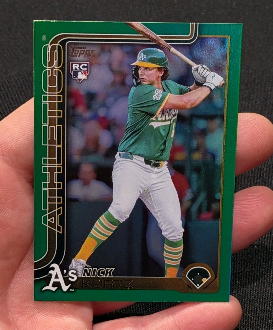2025 Topps Nick Kurtz ROOKIE /99 GREEN RAINBOW FOIL Refractor RC US201 Athletics