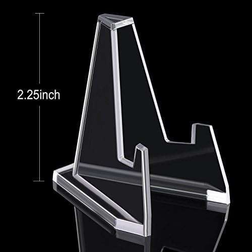 12-Pack Clear Acrylic Card Display Stands – 2.24″ Mini Easels for Collectibles