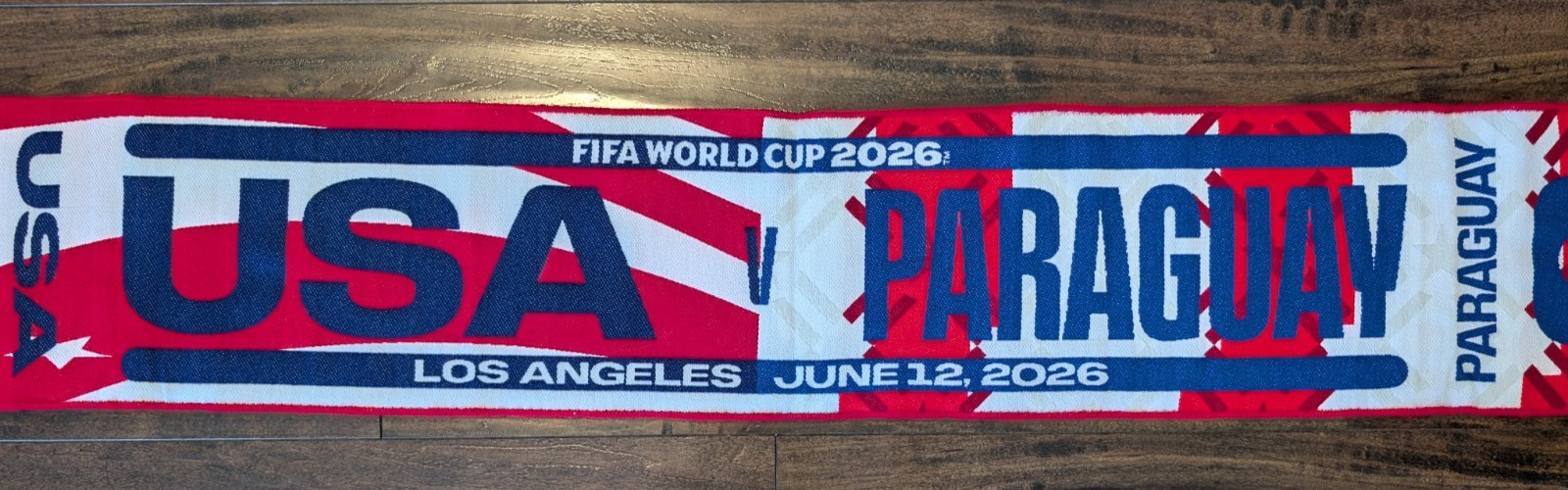 FIFA World Cup 2026 Official Matchup Scarf – USA vs Paraguay – LA 6/12/26