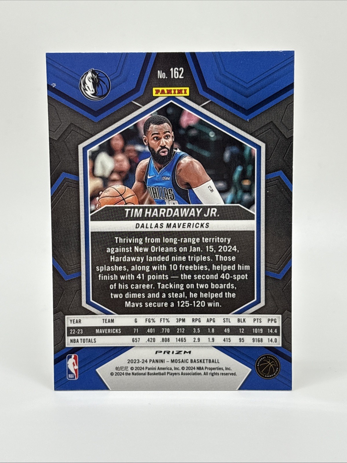 2023-24 Panini Mosaic – Tim Hardaway Jr. #162 Fast Break Silver Mosaic Prizm