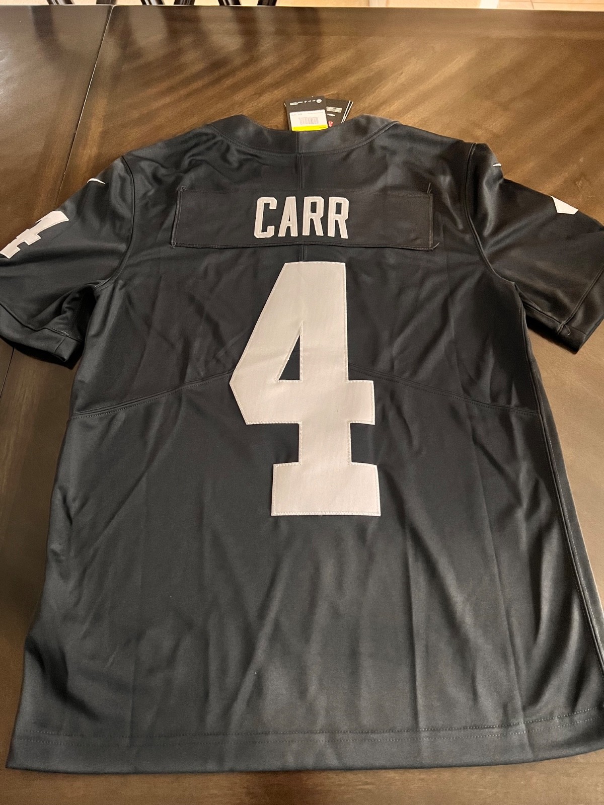 Nike Oakland Raiders Derek Carr Stitched Jersey – Gold Captain Patch