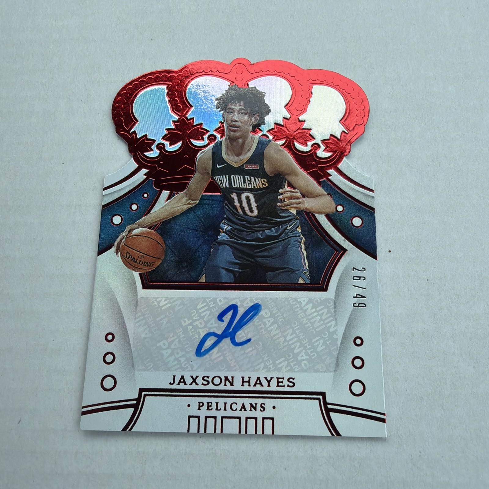 2019-20 Panini Crown Royale – Crown Autographs Rookies Jaxson Hayes #CR-JXH Red