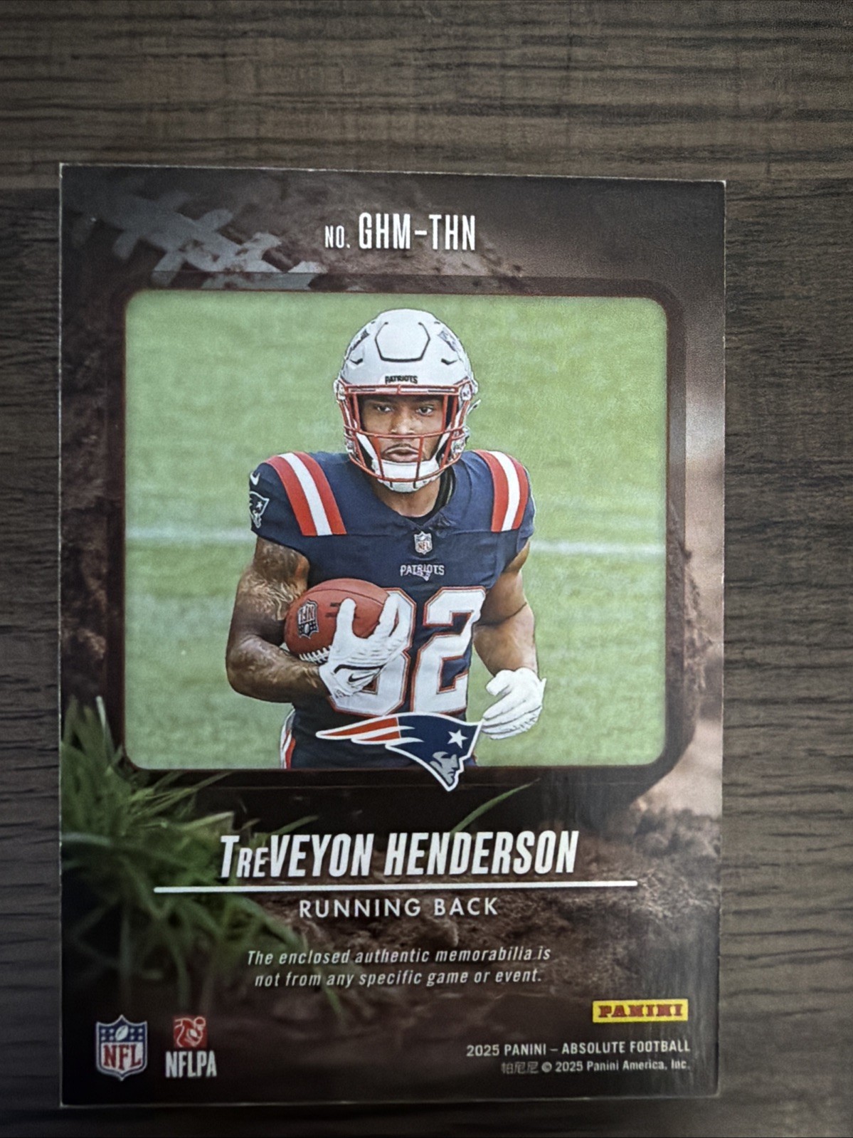 2025 Panini Absolute – Ground Hoggs Materials TreVeyon Henderson Gold /99