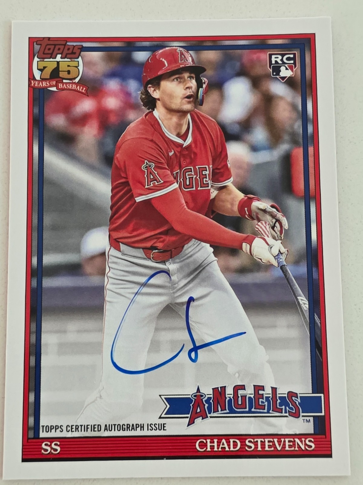 2026 Topps Series 1 Chad Stevens 1991 Autograph On-Card Auto #91A-CST RC Angels