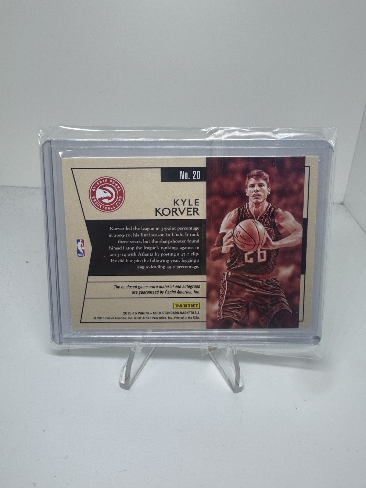 Panini 2015-16 Gold Standard Kyle Korver Hawks Good as Gold #20 Auto 80/99