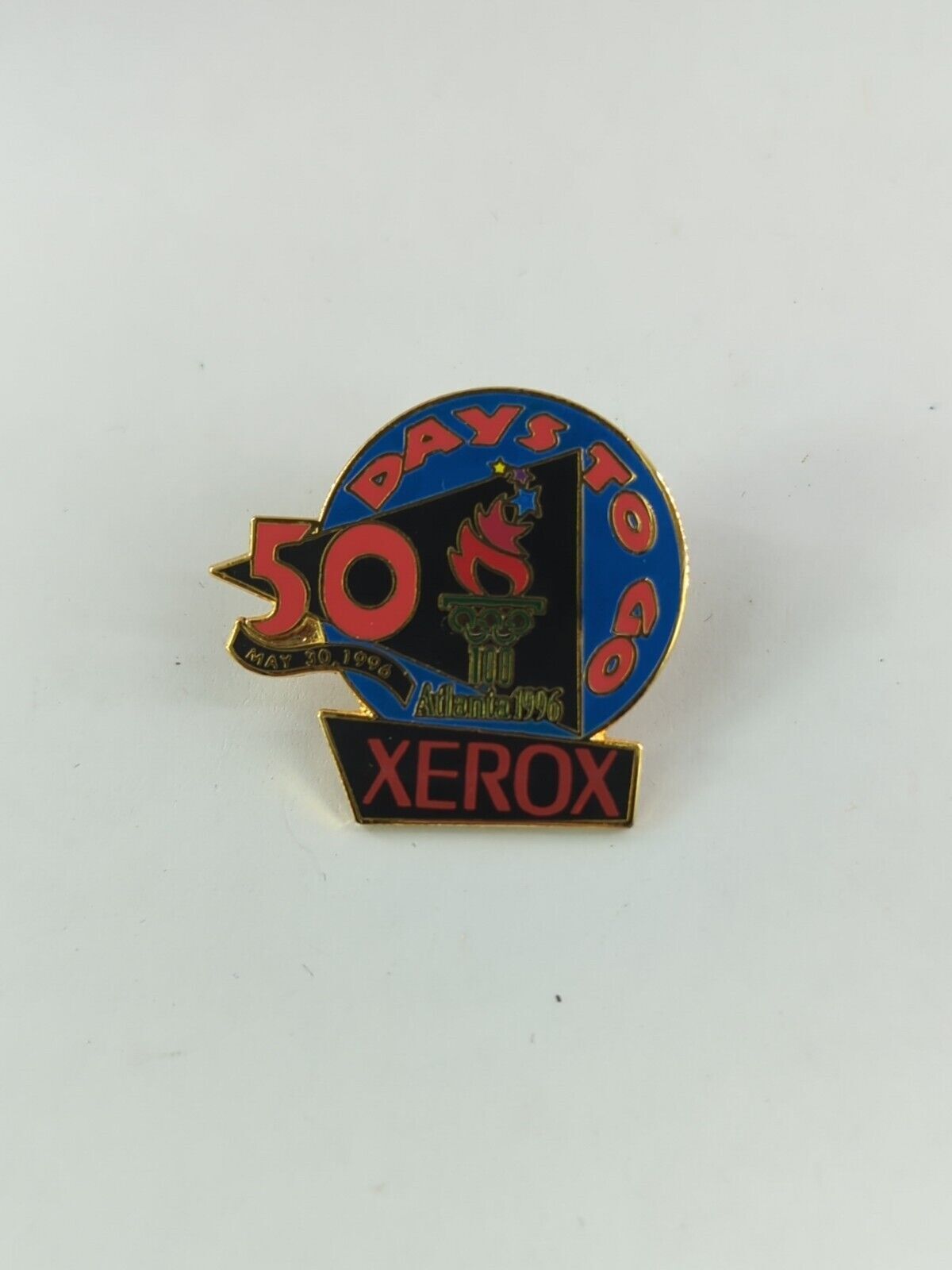 Xerox Countdown To Atlanta 1996 Olympics Pin, 50 Days, May 30, 1996