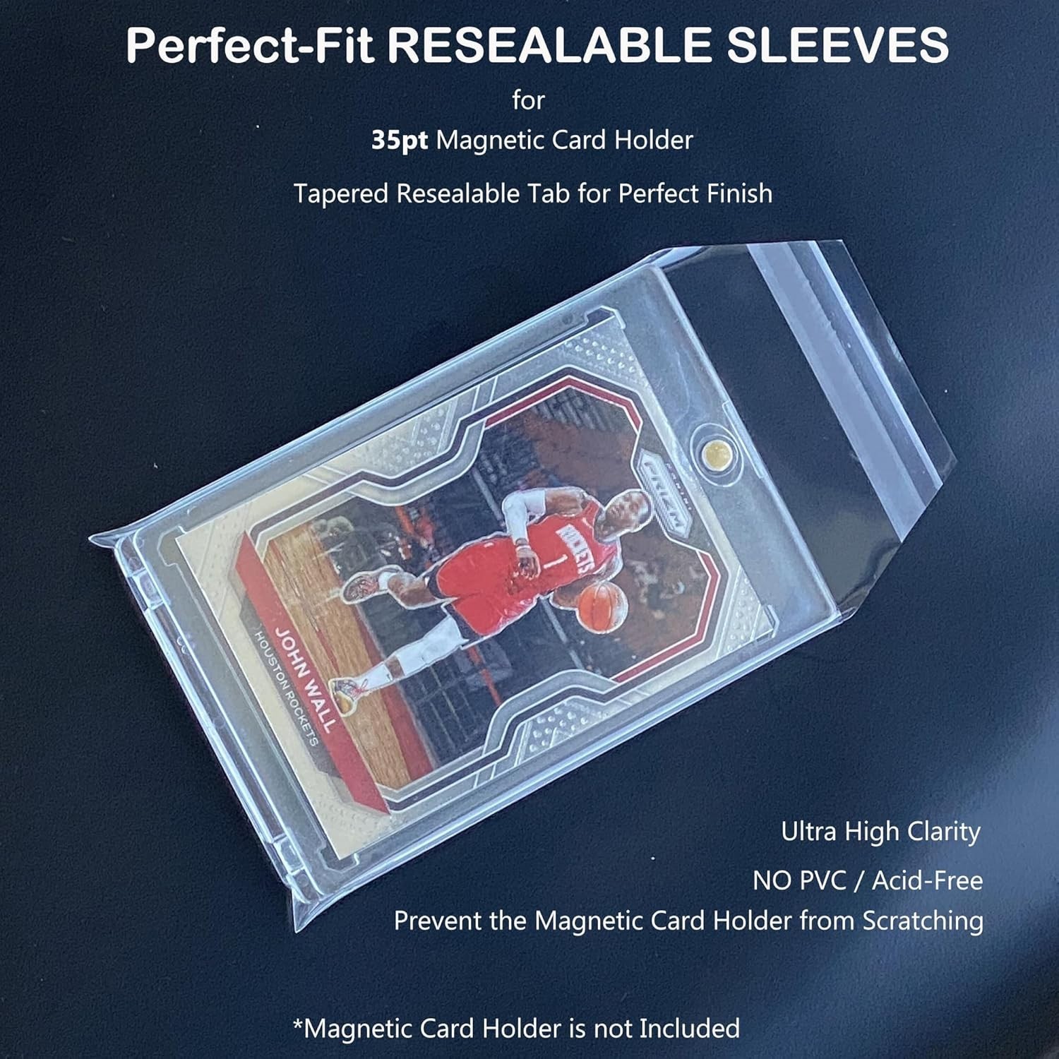 Resealable Team Bags for 35PT Magnetic Card Holders, Exact Fit Sleeves for 35…