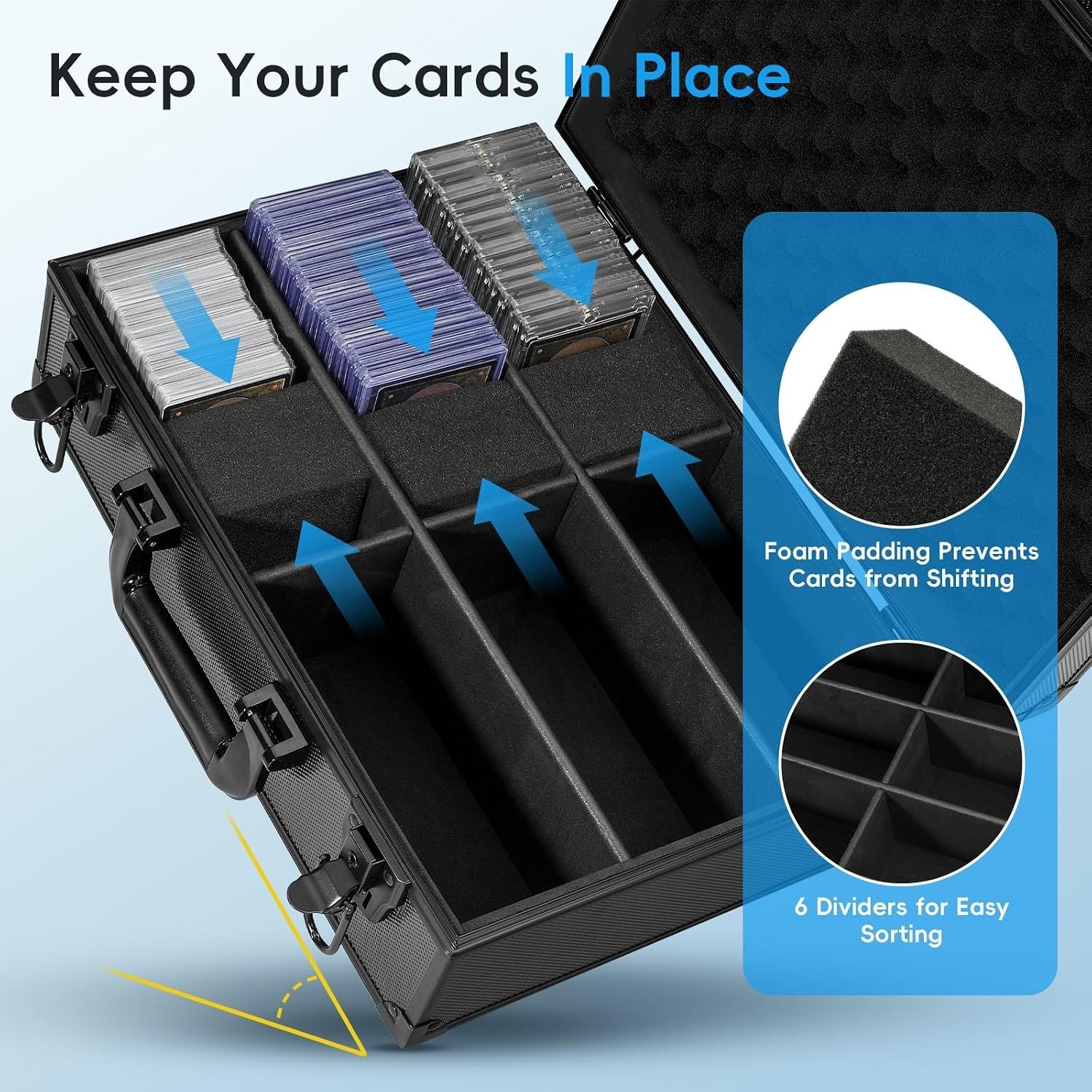 Trading Card Storage Box for 3″ X 4″ 35pt Toploaders 600+, Sturdy Secure Large