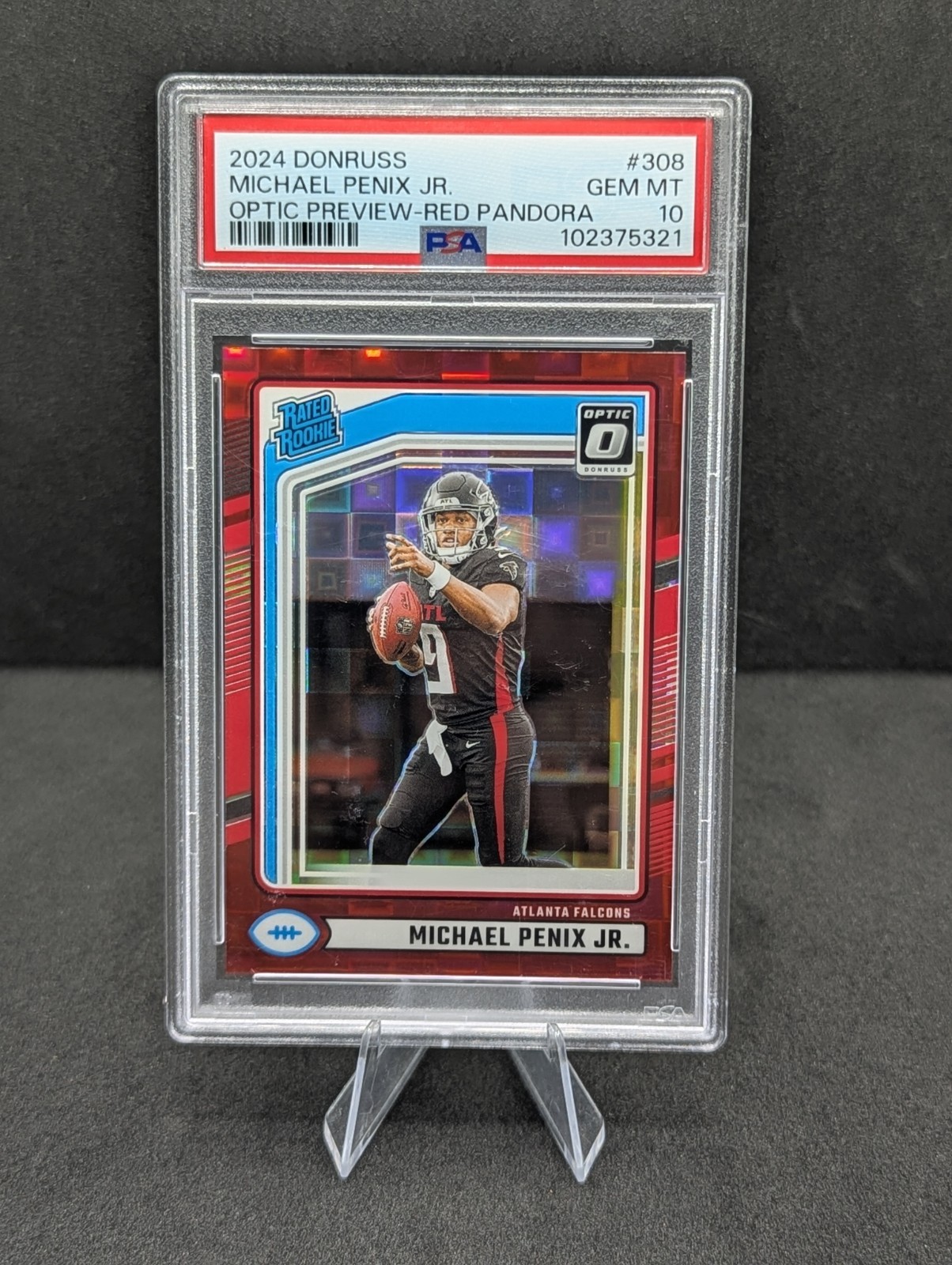 2024 Panini Donruss – Rated Rookie Michael Penix Jr. #308 Optic Preview Red…