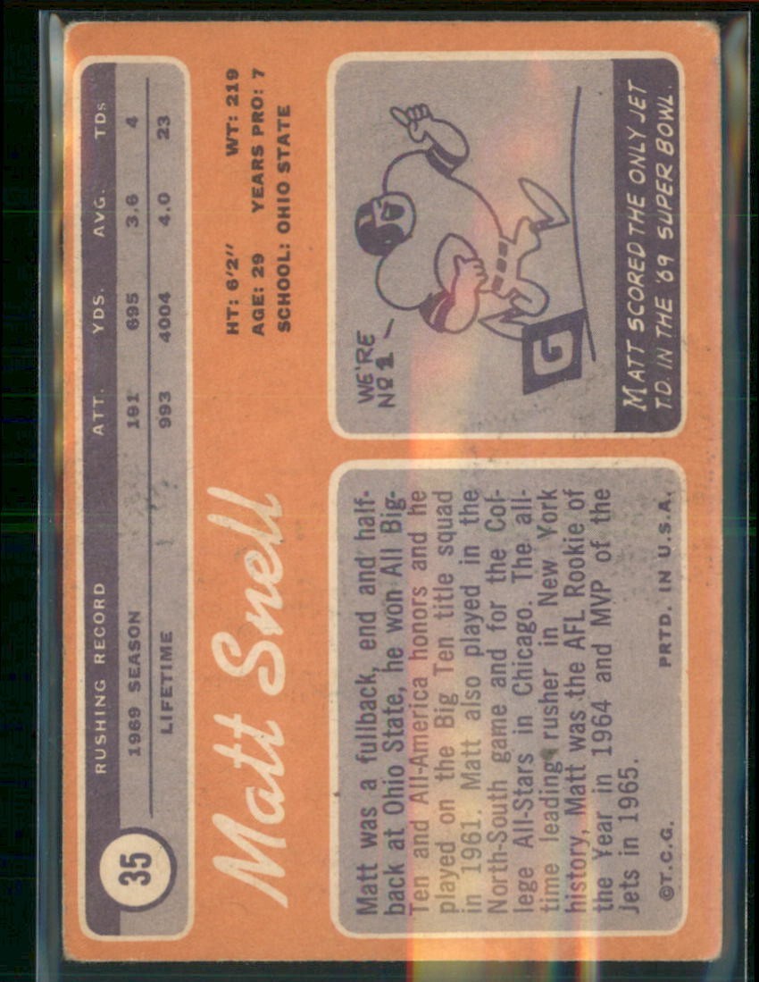 1970 Topps – Matt Snell #35