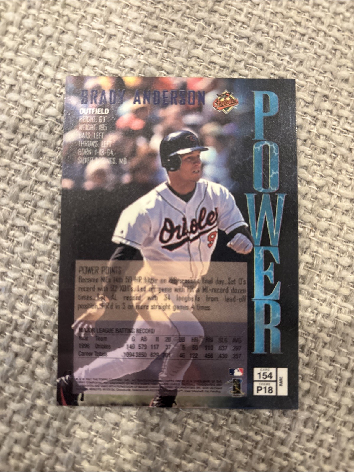 1997 Topps Finest – Rare – Gold Brady Anderson #154
