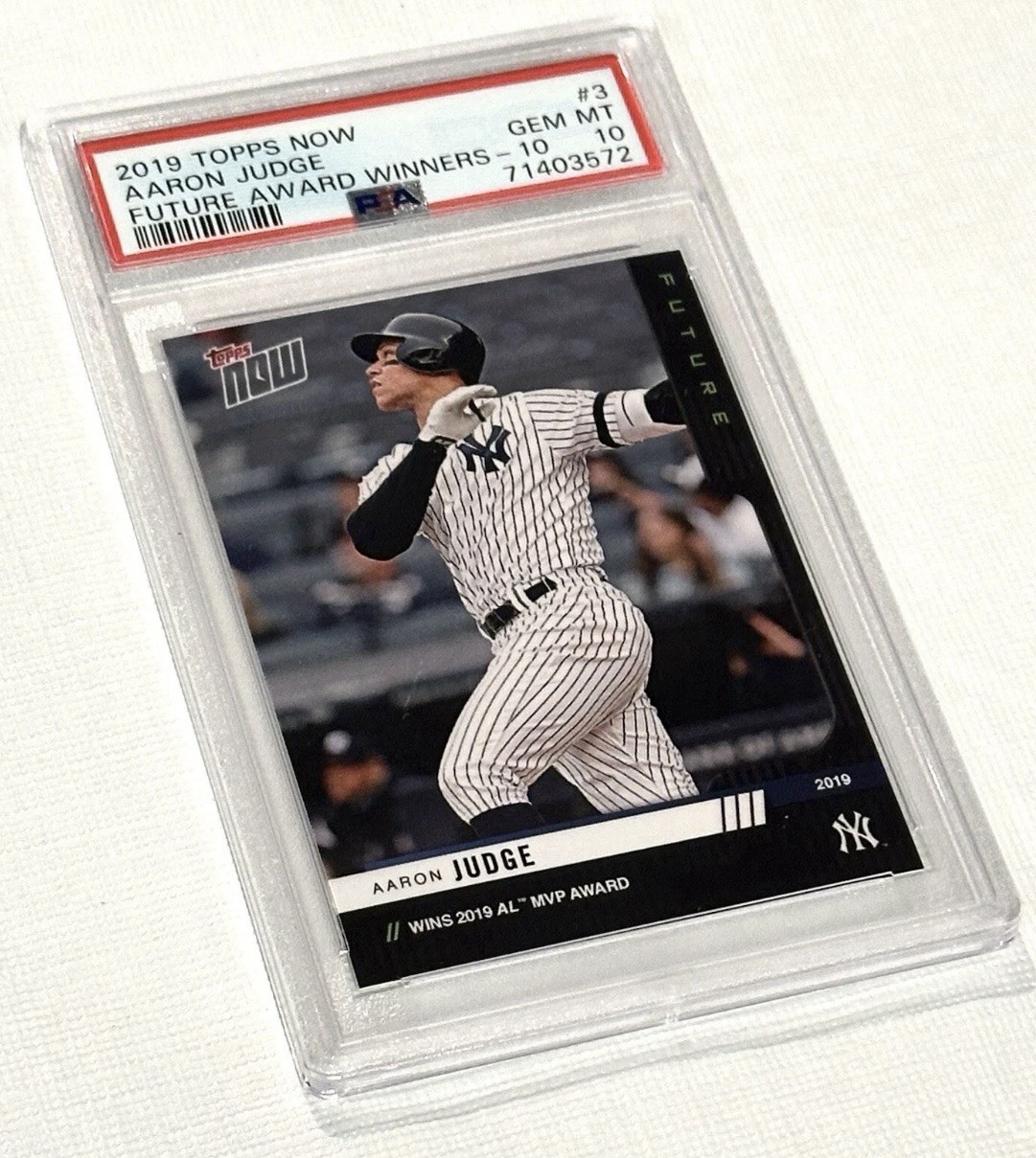 GEM MINT PSA 10 AARON JUDGE 2019 TOPPS POP 1 FUTURE MVP AWARD WINNER GRADE