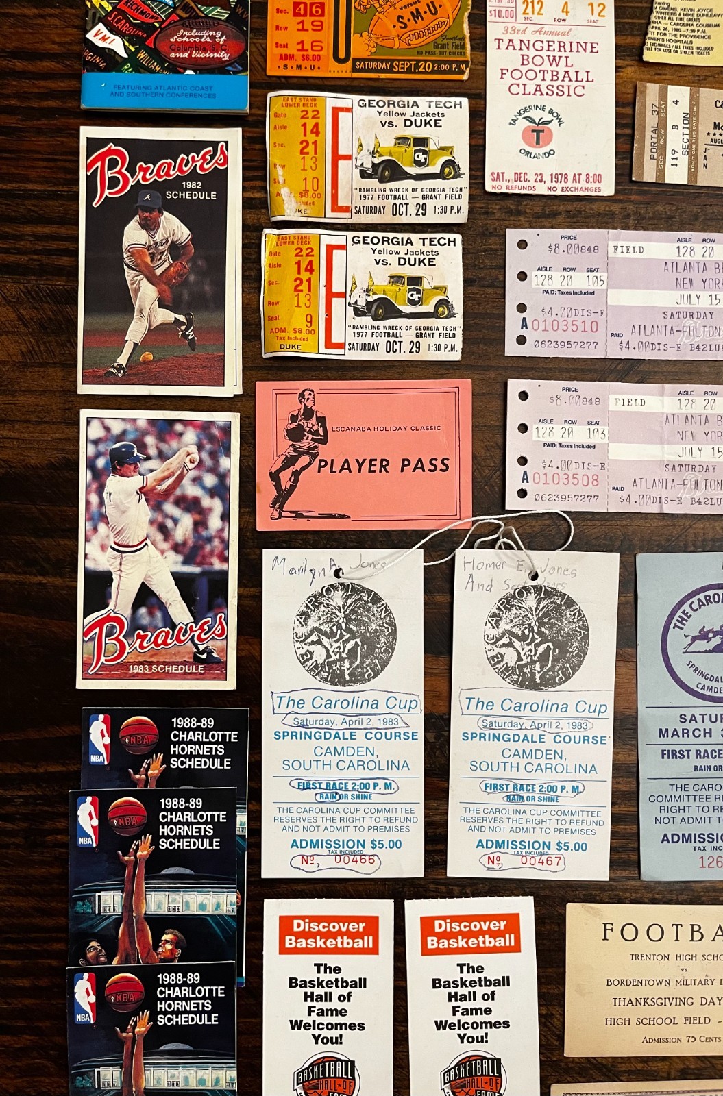 1920’s – 1990’s Sports Tickets – Stubs – Pocket Schedules MLB NFL NBA PGA CFB
