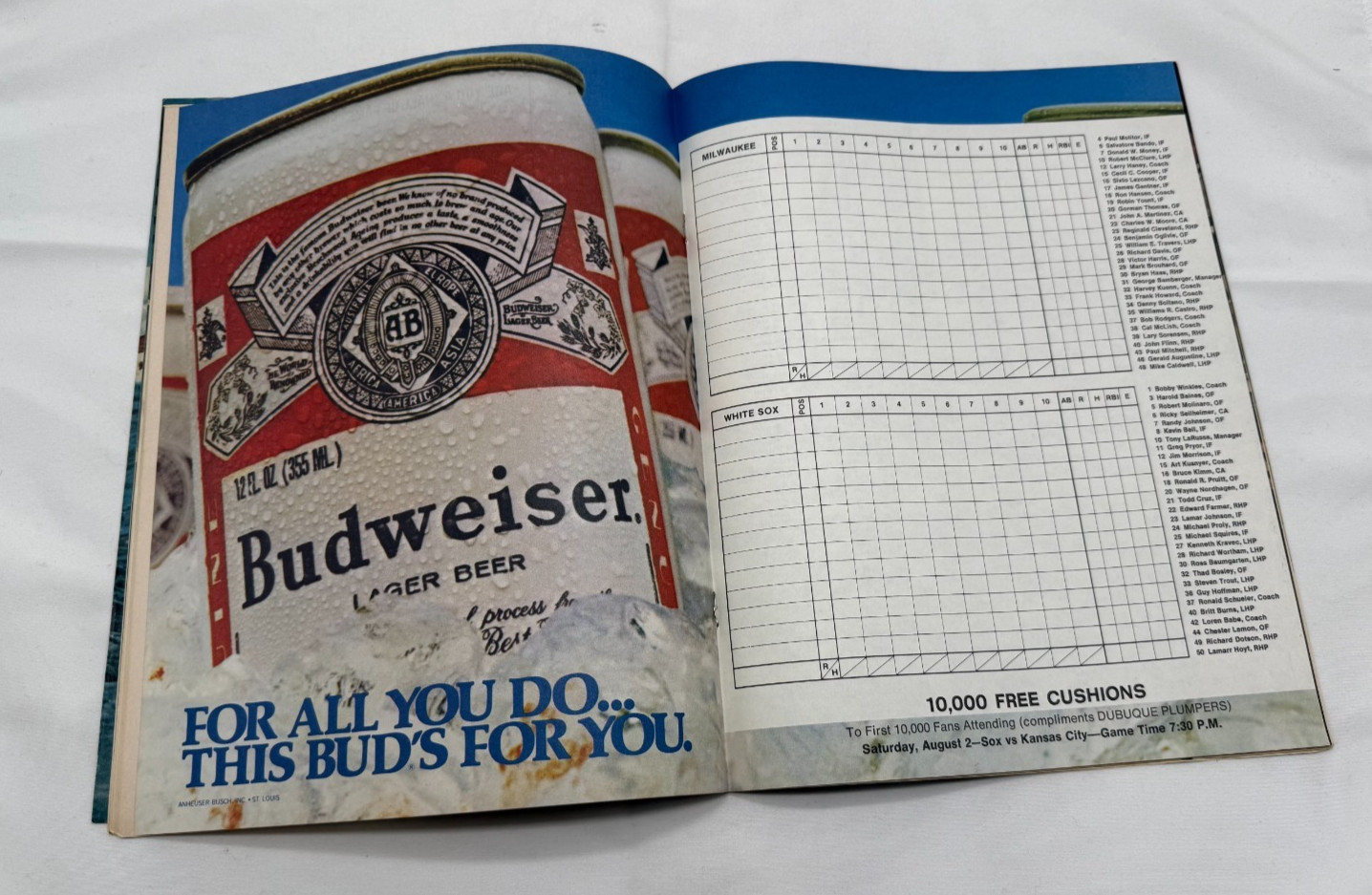 Chicago White Sox 1980 A Whole New Ball Game Official Scorecard And Program