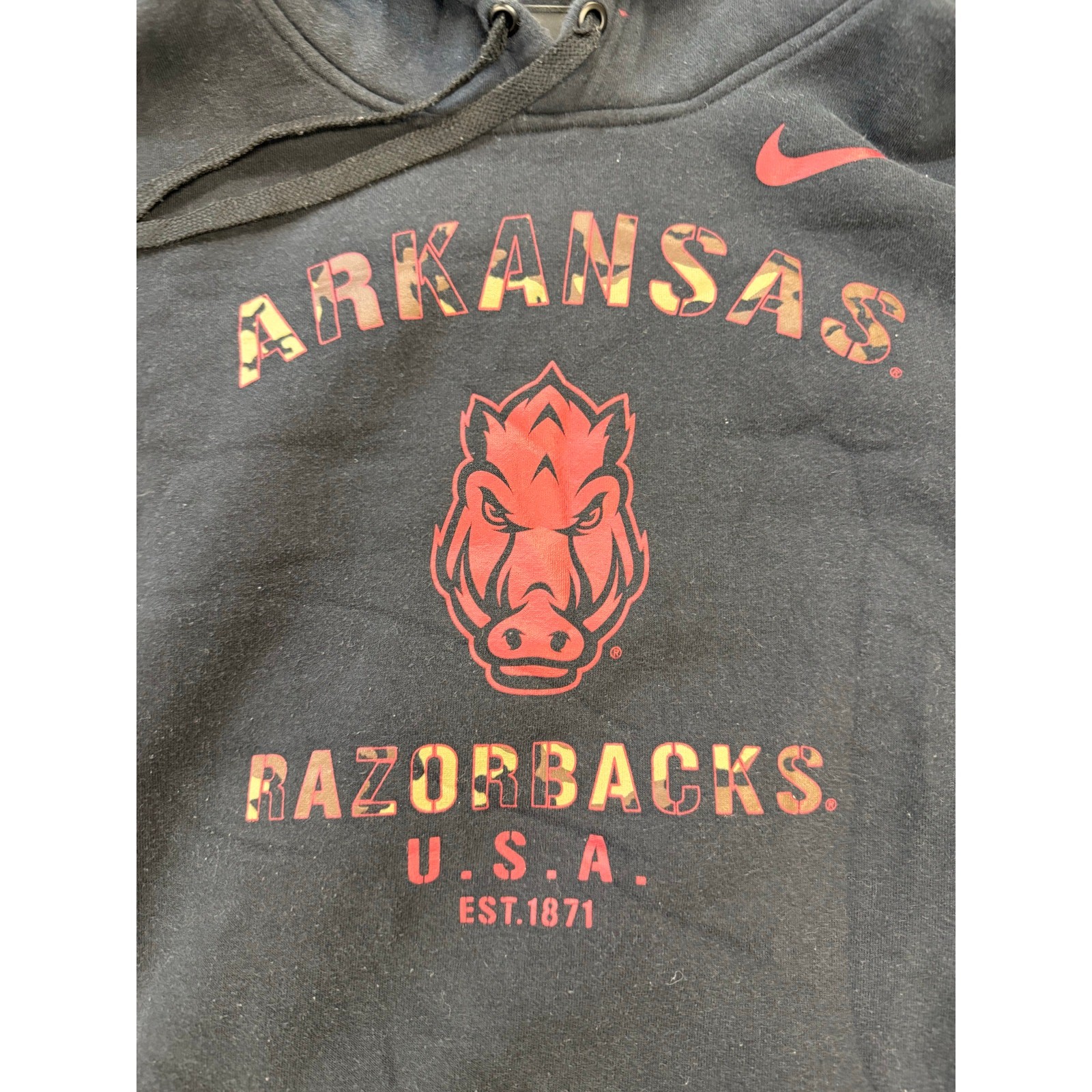 University of Arkansas NIKE Black XXL Pullover Sweatshirt Hoodie NCAA