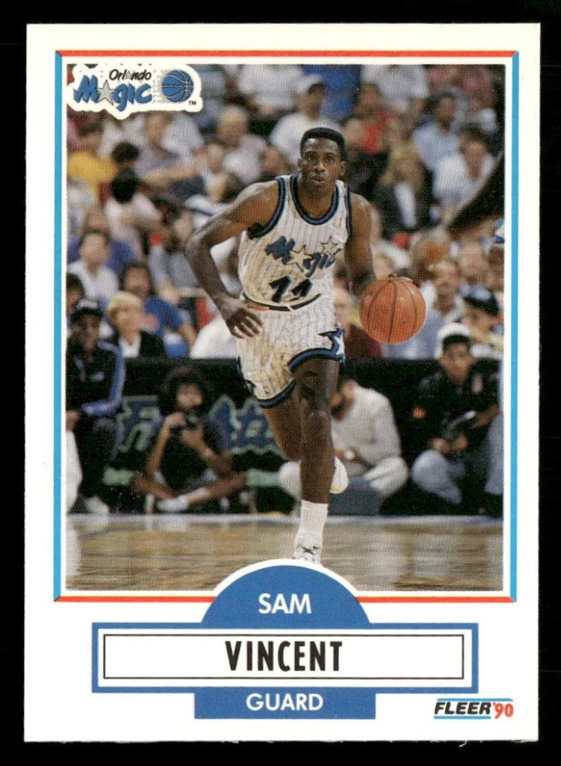 Sam Vincent Error 1990-91 Fleer #137 UER Orlando Magic NBA Basketball Card