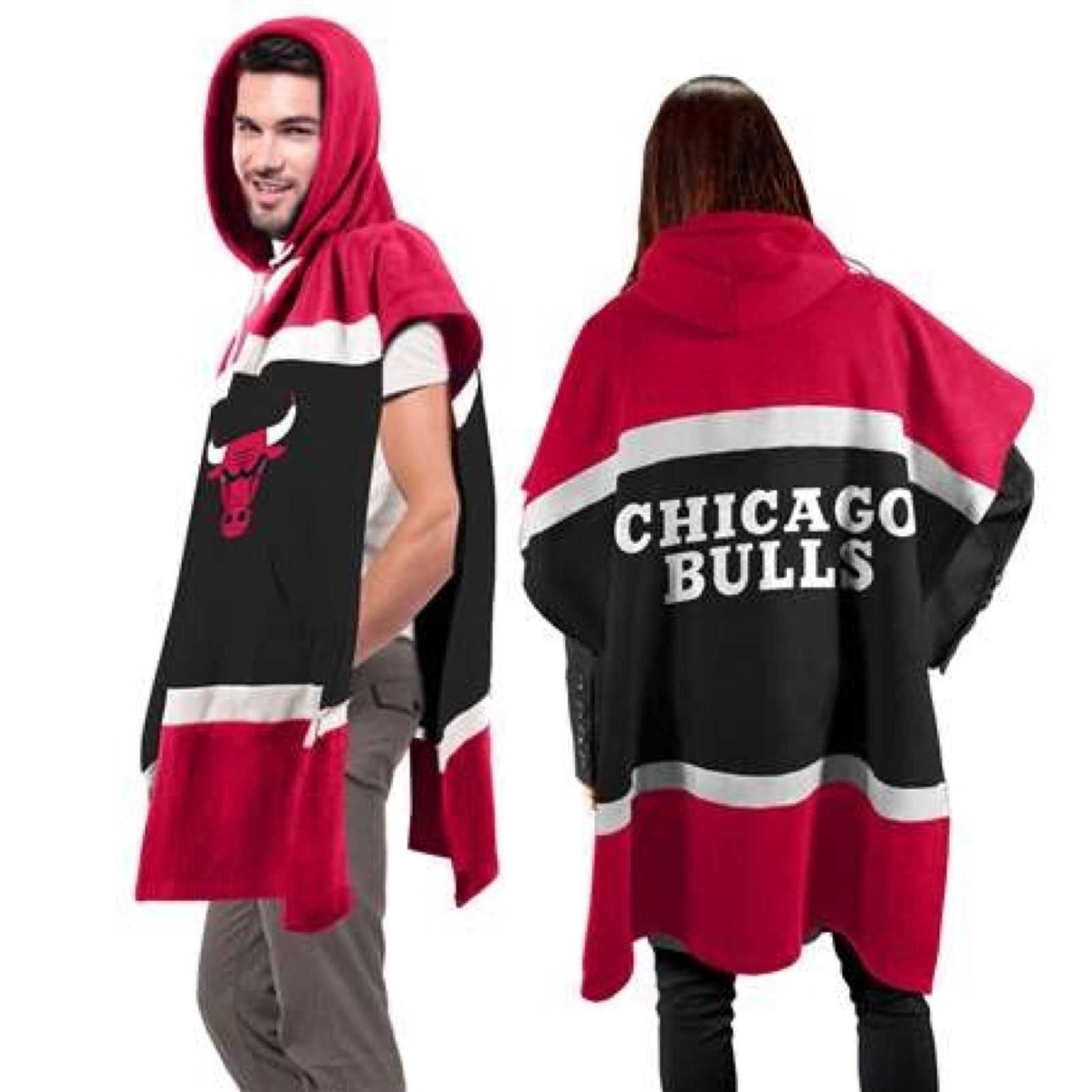 Chicago Bulls NBA Hoodie Poncho (one Size Fit Most)