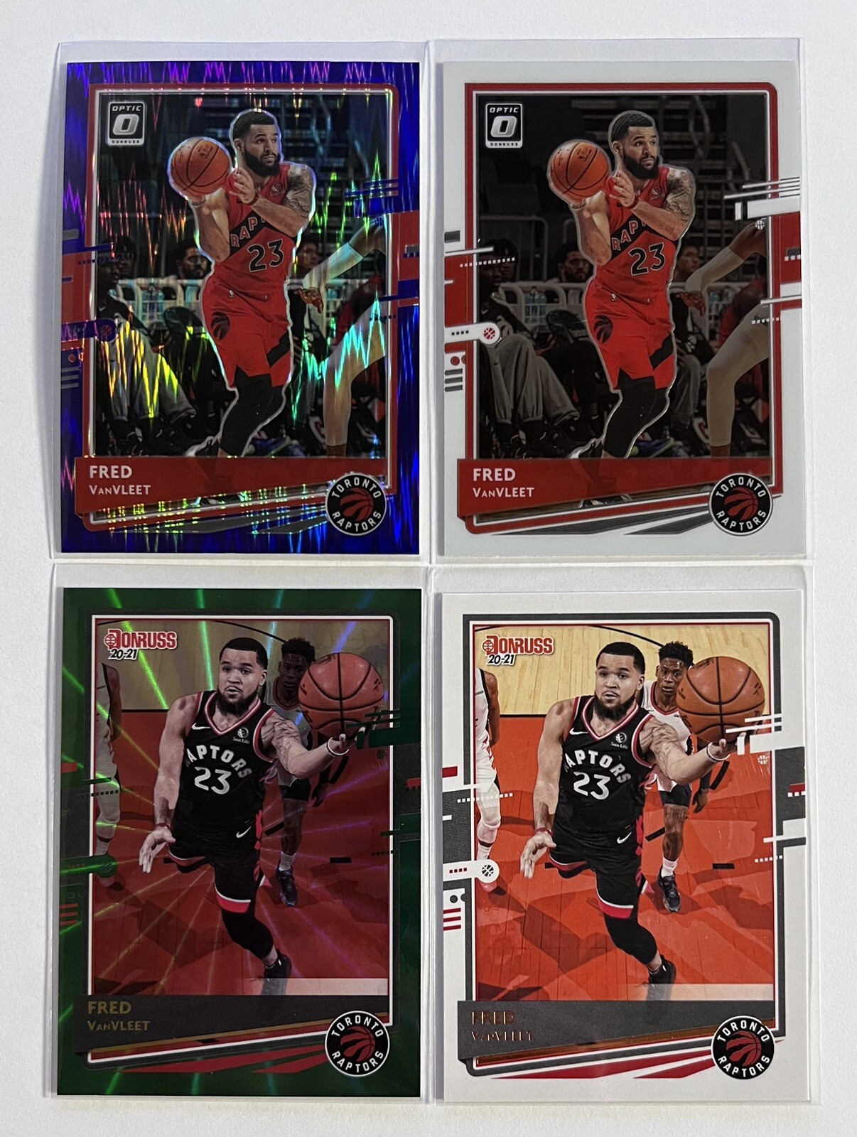 Fred VanVleet 2020-21 Donruss Green Laser Optic Purple Shock Parallel Raptors