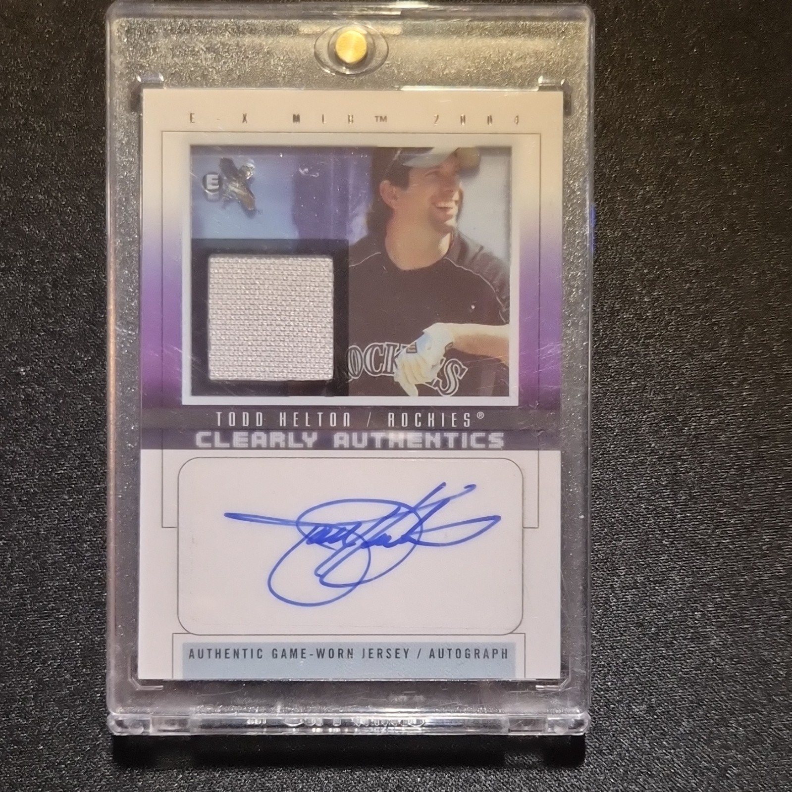 2004 Fleer E-X Todd Helton Clearly Authentics Auto Jersey #CAS-TH /50 Rockies