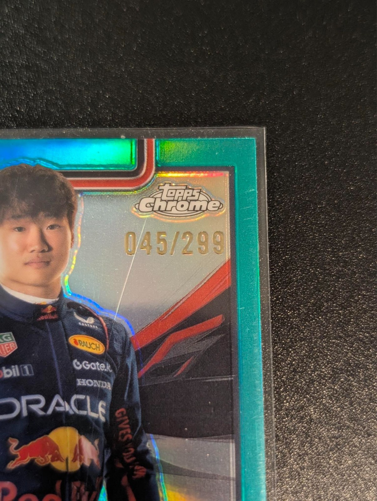 2025 Topps Chrome F1 Yuki Tsunoda Aqua Refractor #2 /299 Oracle Red Bull Racing