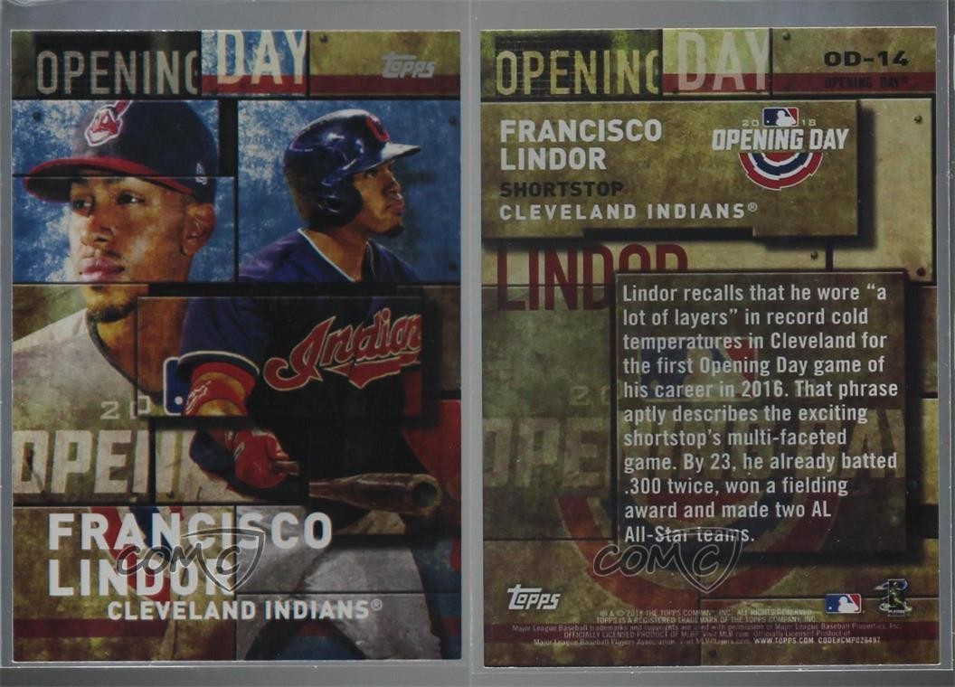2018 Topps MLB Opening Day Blue Francisco Lindor #OD-14 5sb
