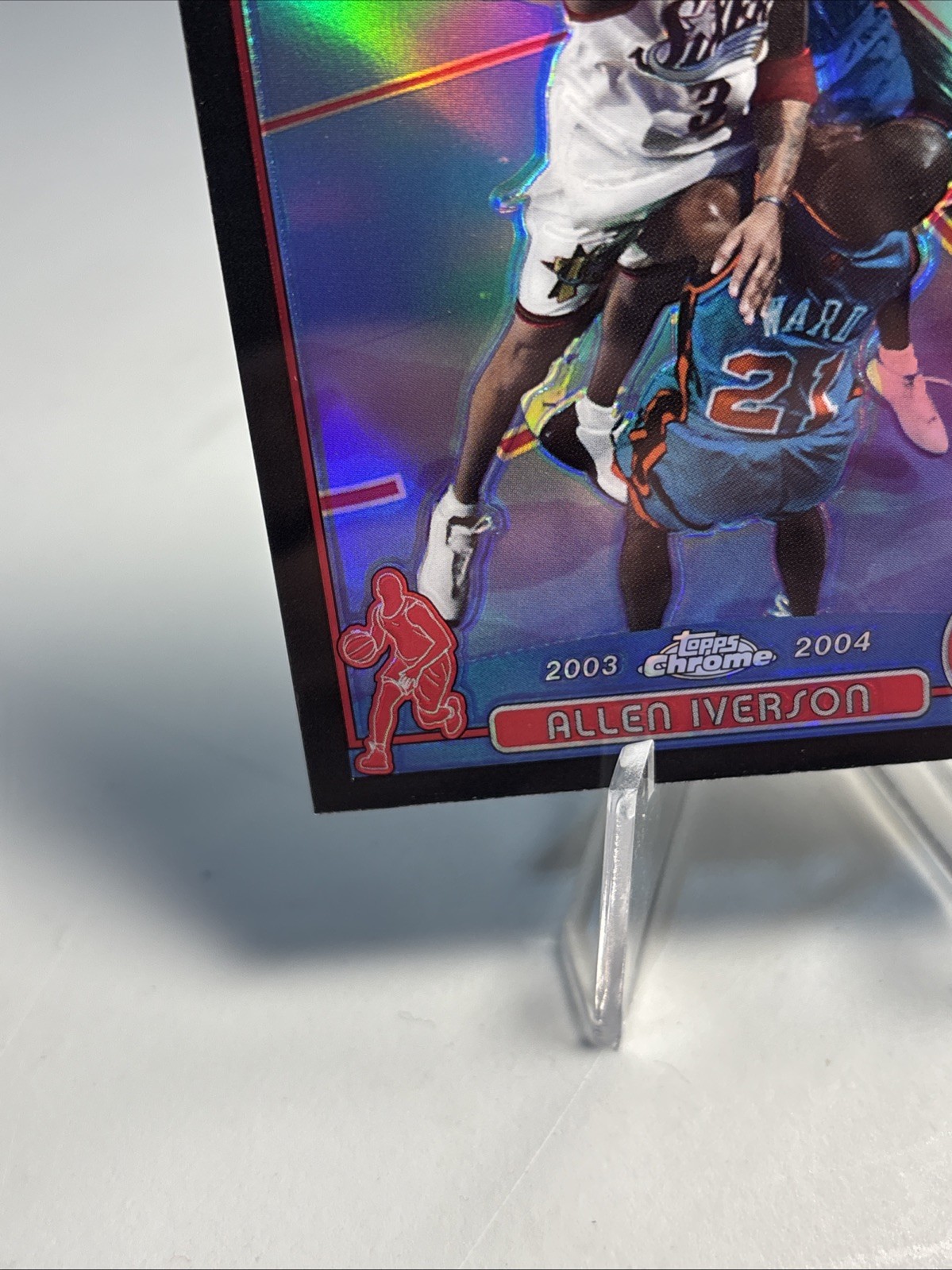 2003-04 Topps Chrome 🏀 – Allen Iverson #3 Black Refractor #d 447/500 – 76ers
