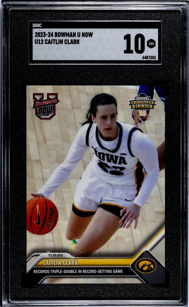 2023 Bowman U Now UI2 Caitlin Clark SGC 10 GEM MINT RC Triple Double Iowa