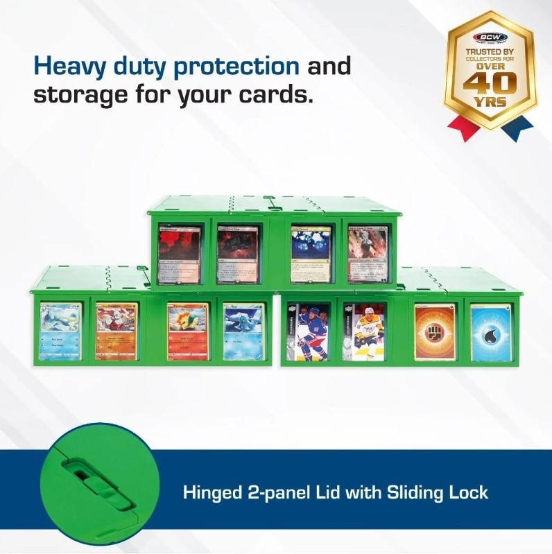 BCW Collectible Card Bin 3200 Ct – Green – Fits BCW Magnetics and Toploaders