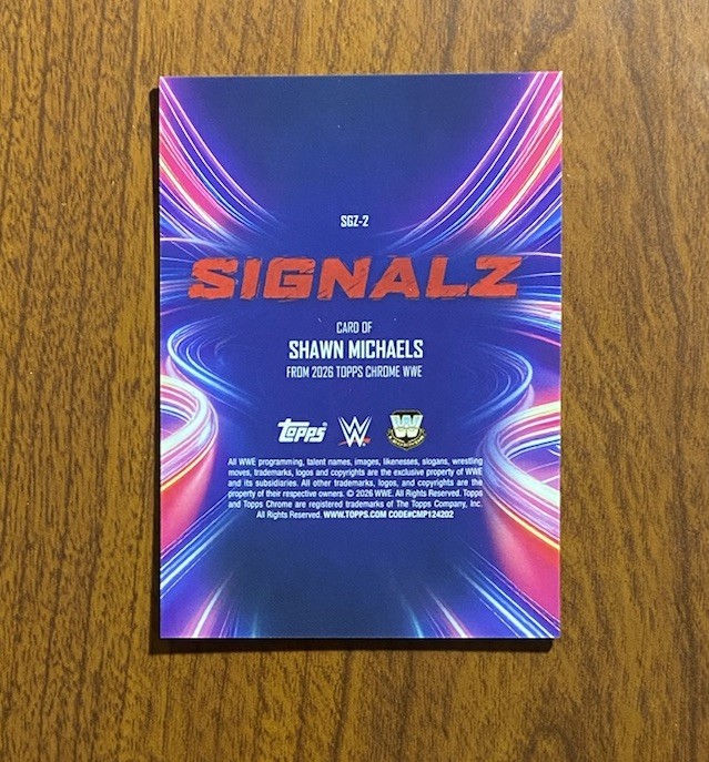 2026 Topps Chrome WWE Shawn Michaels Signalz Case Hit SSP #SGZ-2