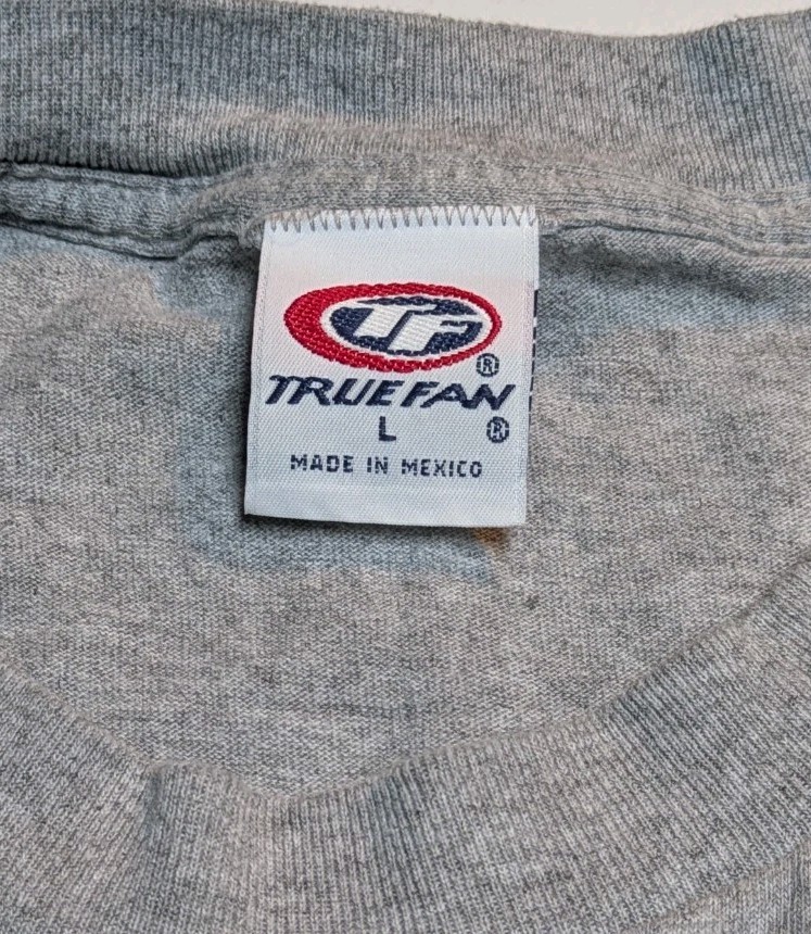 Cleveland Indians Vintage 2002 Embroidered Grey T-Shirt Size Large Chief Wahoo