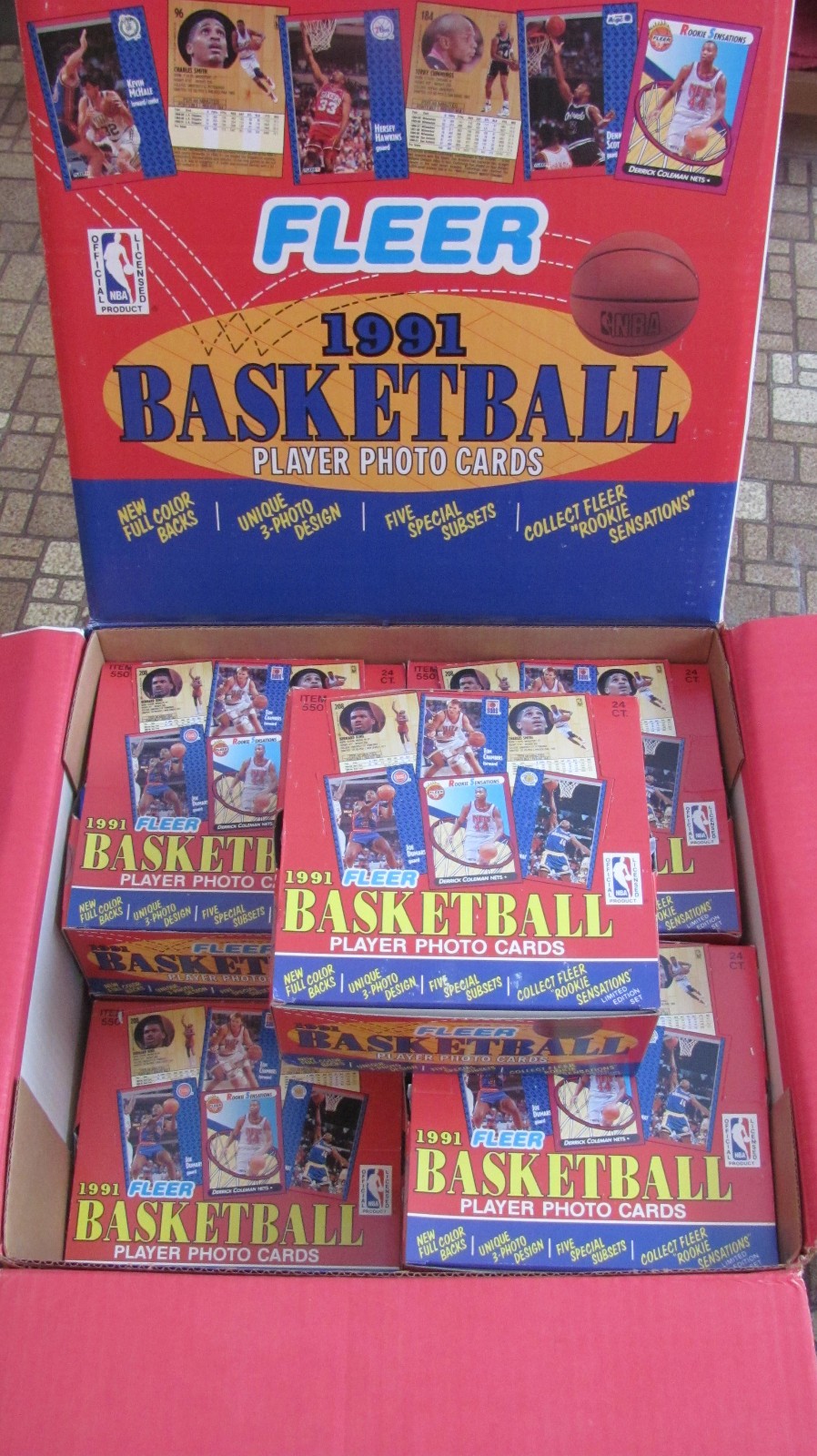 1991 Fleer Basketball Series 1 jumbo cello box FASC Jordan Bird Magic Barkely