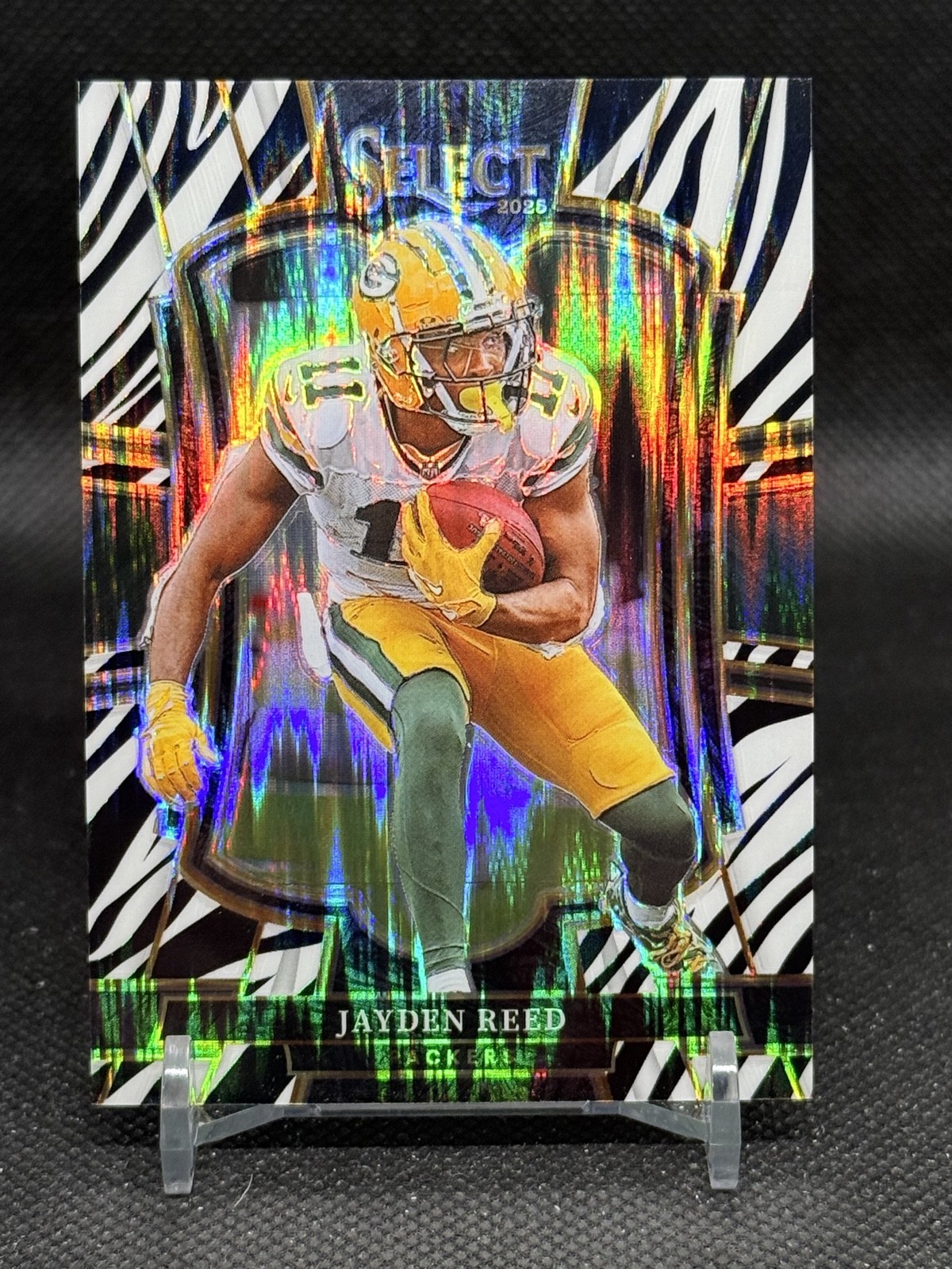 2025 Panini Select – Premier Level Jayden Reed #166 Zebra Shock Prizm