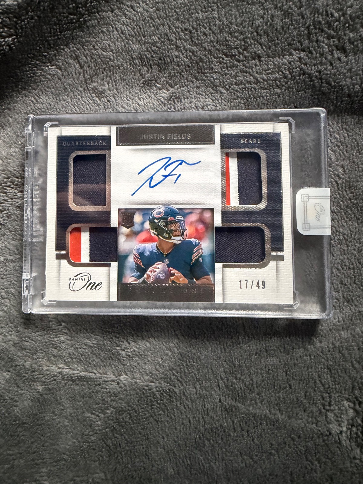 JUSTIN FIELDS 2021 PANINI ONE SQUARE ONE RPA ROOKIE BEARS RC AUTO /49 Q3286