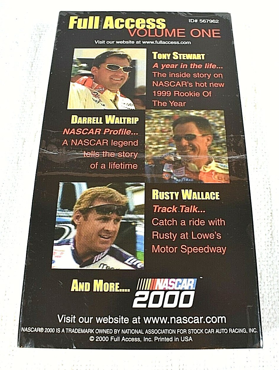 Buyer’s Choice Tape #1 or #2- NASCAR 2000 VHS Tape Full Access Behind the Scenes