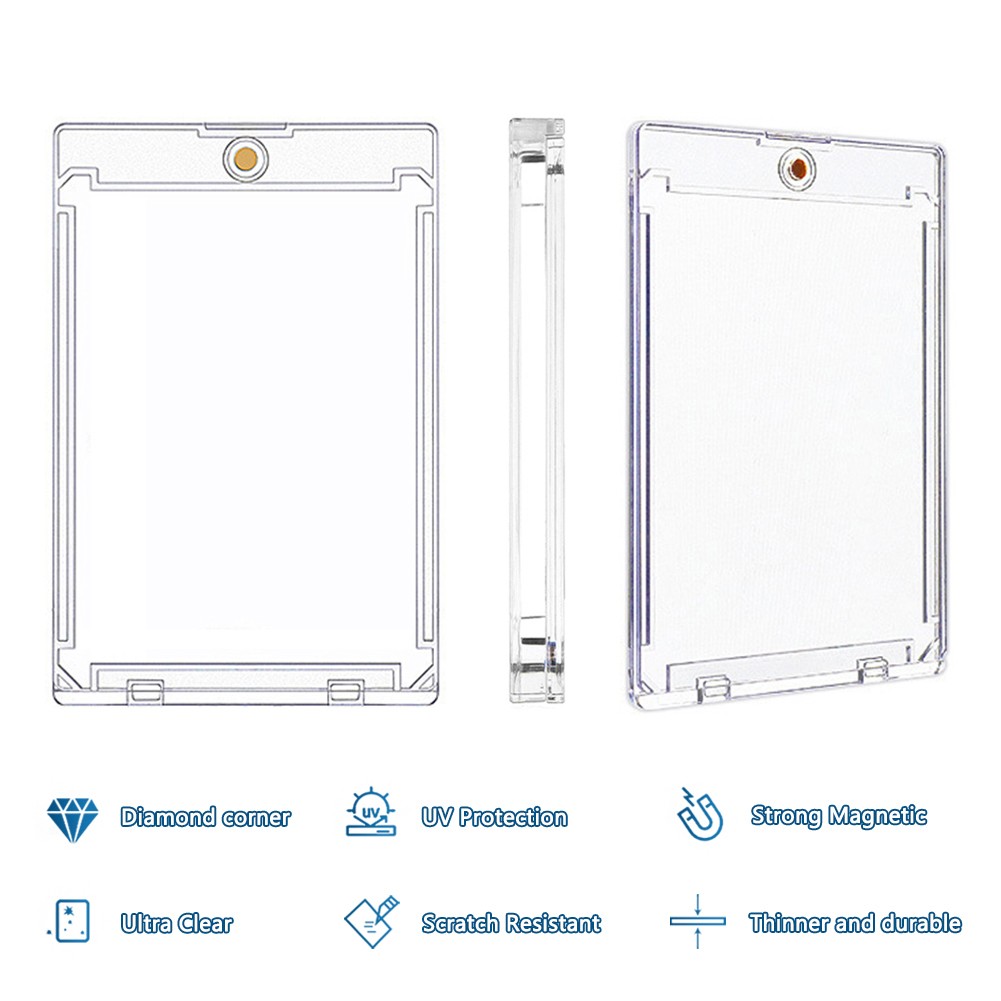 10-50X Magnetic Trading Sports Card Holder 260PT Hard Card Sleeves UV Protection