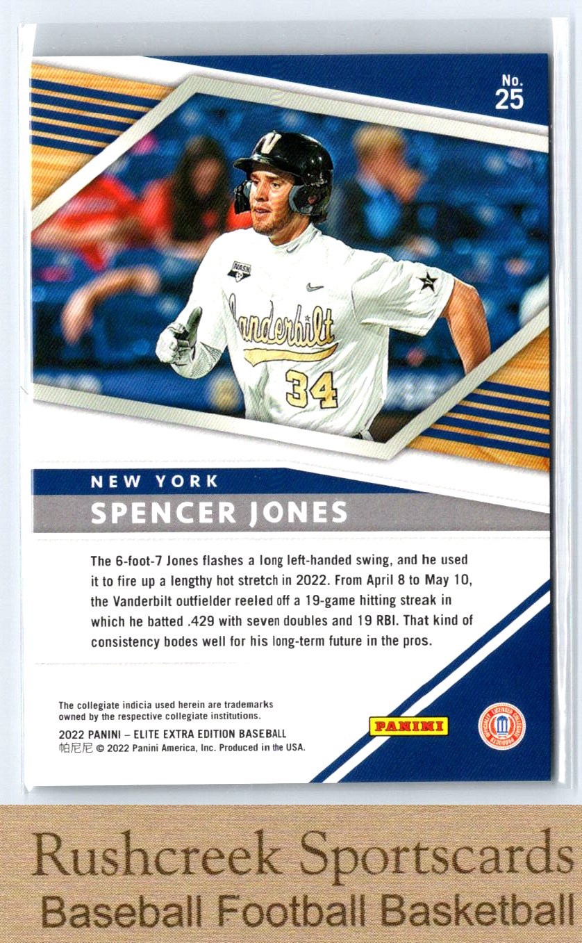 2022 Panini Elite Extra Edition #25 Spencer Jones /499 Status Green