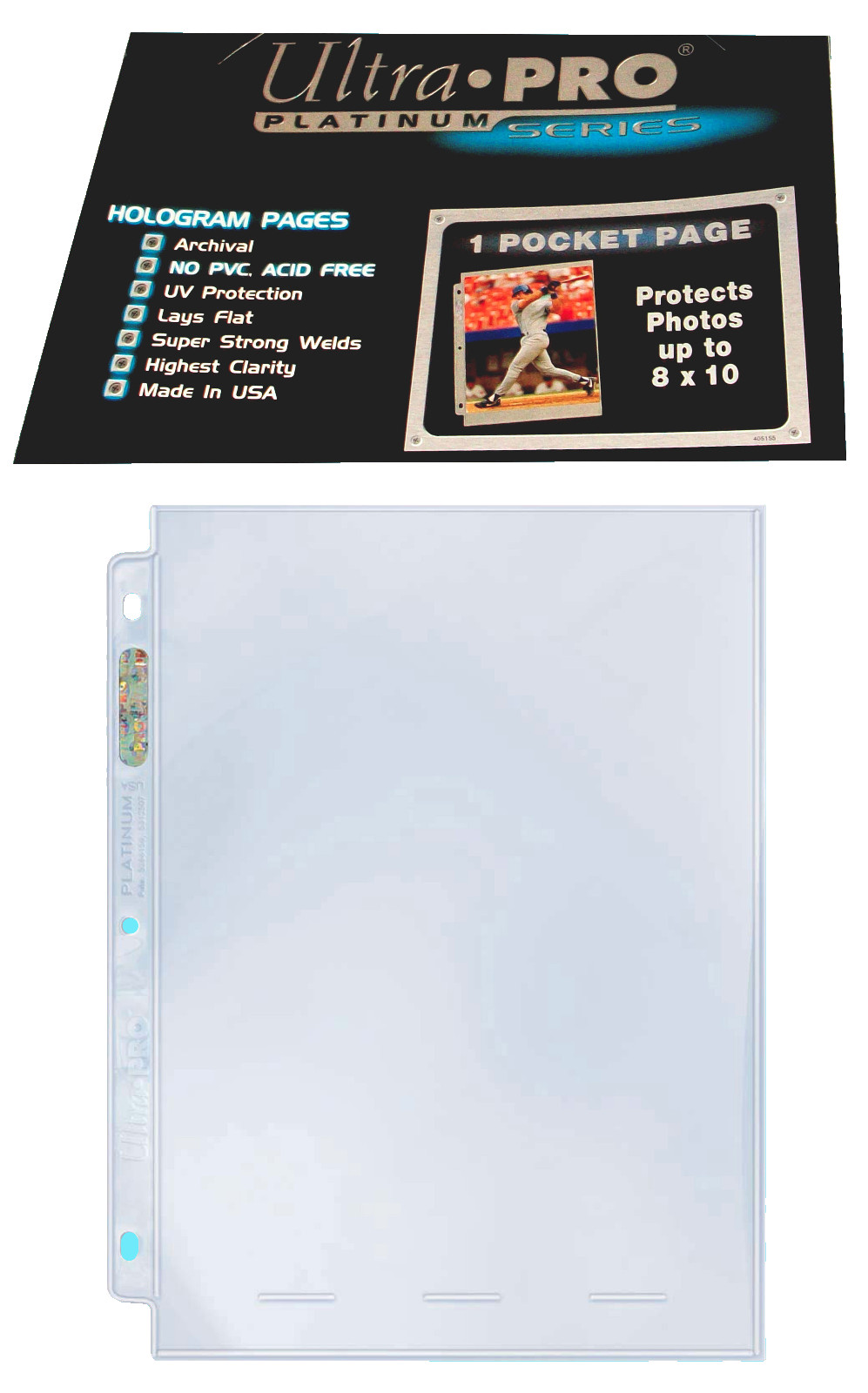 25 Ultra Pro Platinum 1-Pocket 8×10 Pages Sheet Photo Comic Book Magazine Sports