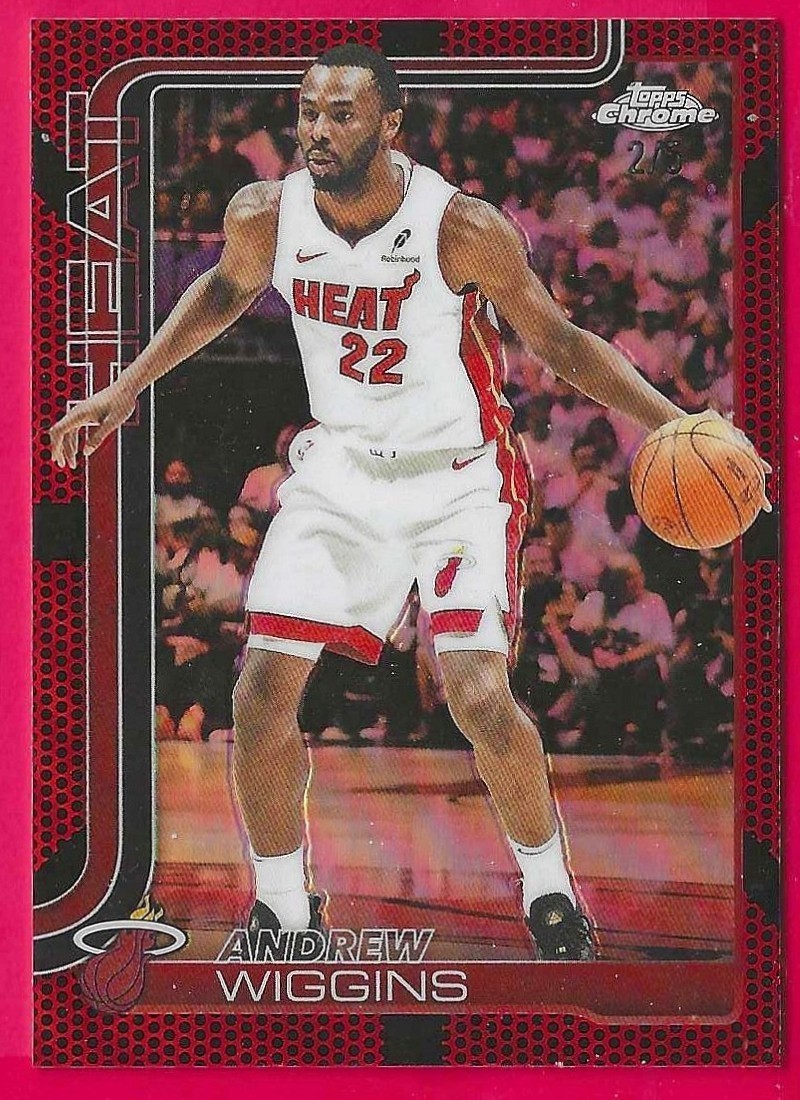 2025-26 Topps Chrome Andrew Wiggins 2/5 Red Basketball refractor #180 Miami Heat