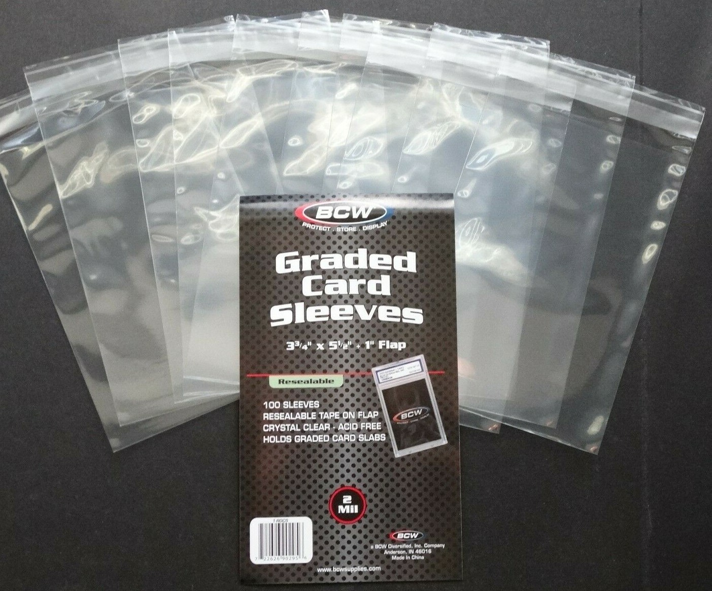 (10 Loose Sleeves) BCW Resealable Graded Card Sleeves For Trading Cards