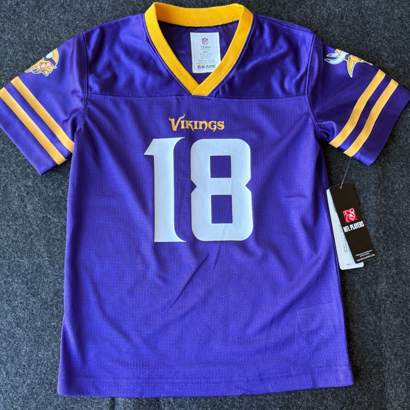 Justin Jefferson Vikings Jersey Youth Small 6/7 Purple NFL Players NWT