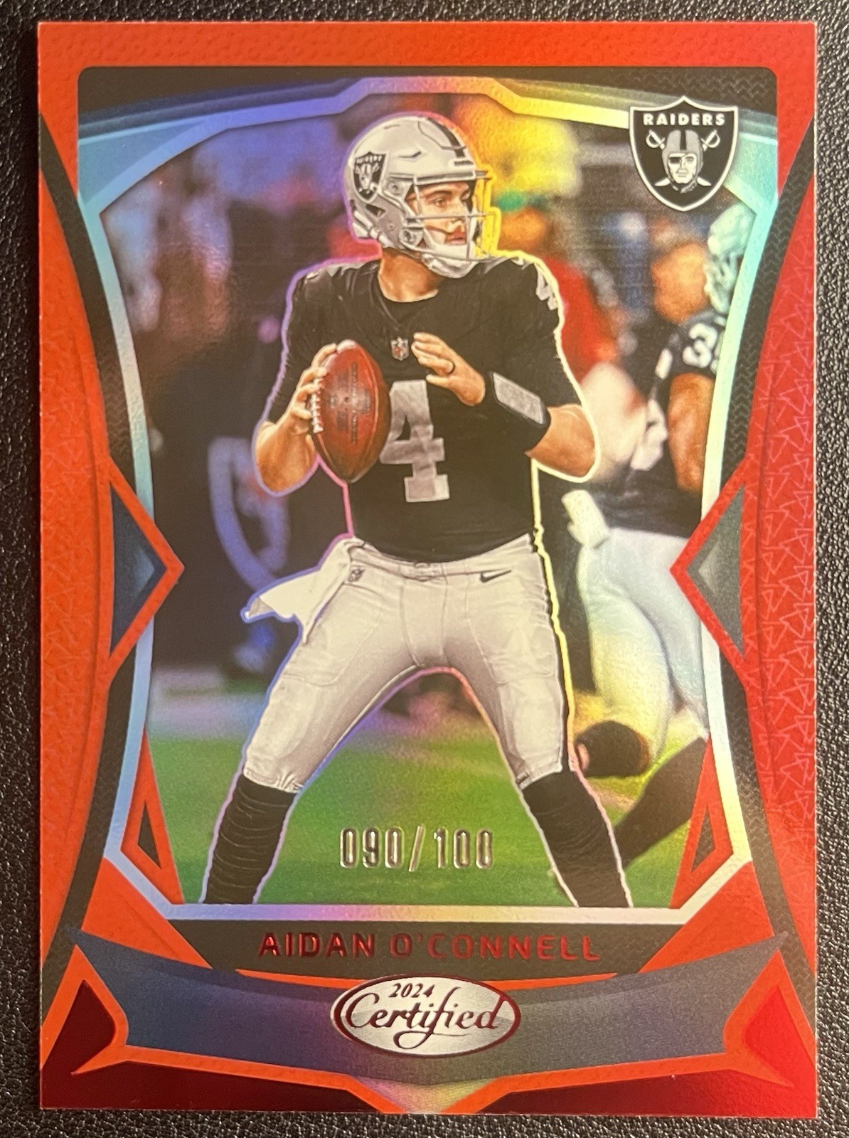 2024 Panini Certified: Aidan O’Connell (Red) Mirror #/100 No. 4