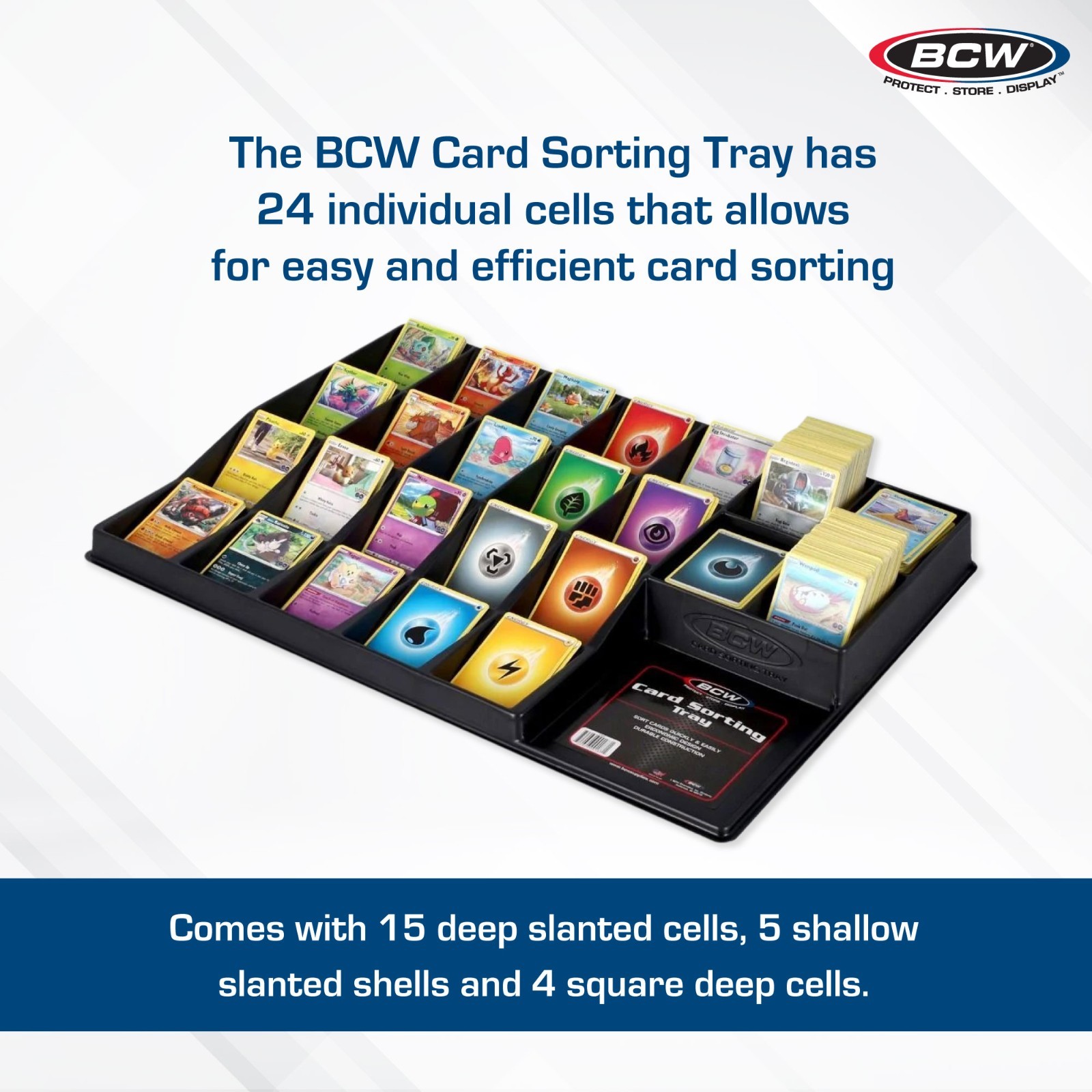 2-PACK BCW 24 Cell Black Card Sorting Tray Organizer Holder for Trading Cards